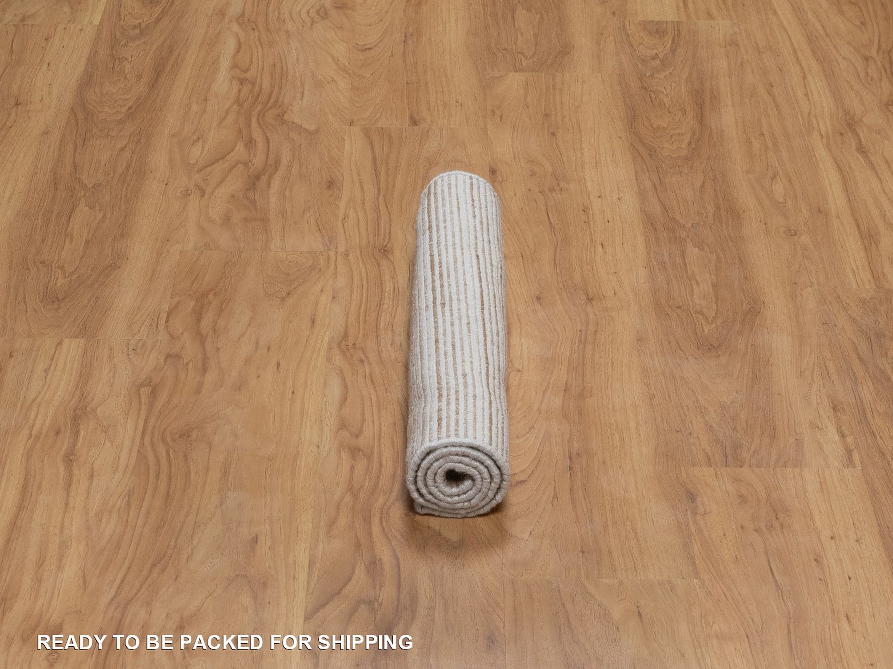 2'x3' Coconut Brown, Variegated Textured Modern Design, Indoor, Outdoor, Hand Loomed, Thick and Plush, Mat, Sample, Oriental Rug HR92735 - Image 6