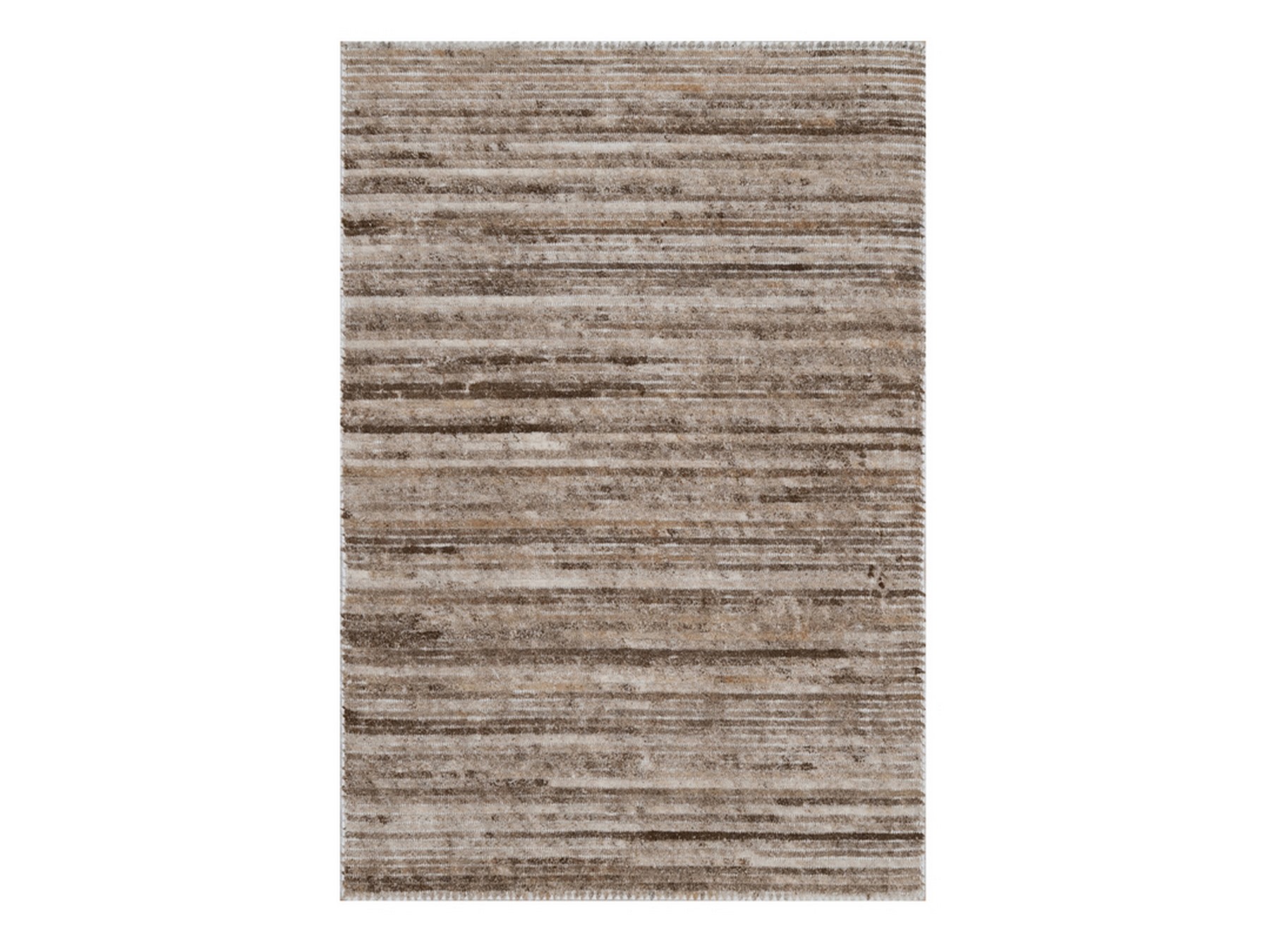 2'x3' Chocolate Brown, Variegated Textured Modern Design, Thick and Plush, Indoor, Outdoor, Hand Loomed, Sample, Mat, Oriental Rug HR92738