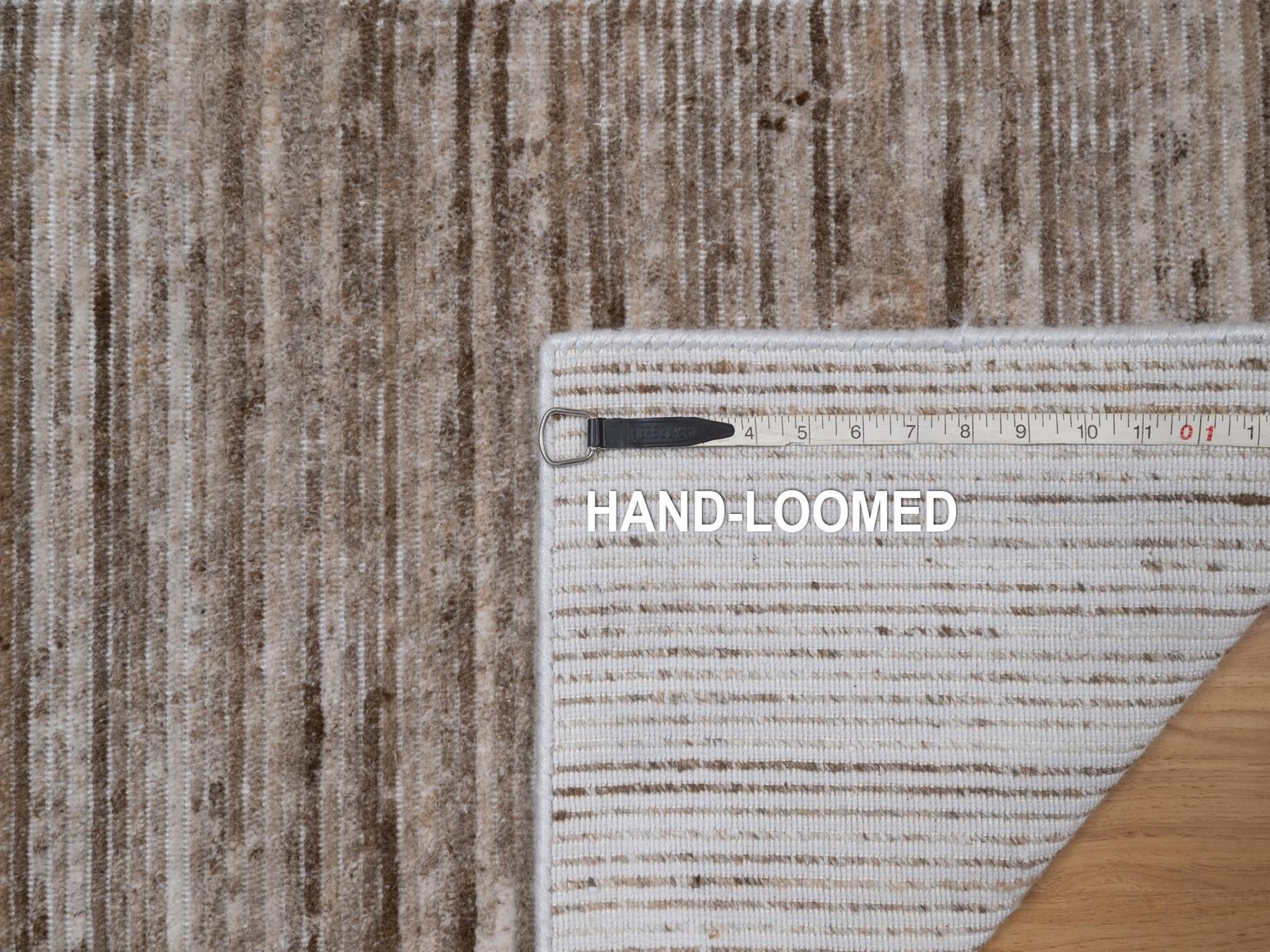 2'x3' Chocolate Brown, Variegated Textured Modern Design, Thick and Plush, Indoor, Outdoor, Hand Loomed, Sample, Mat, Oriental Rug HR92738 - Image 8