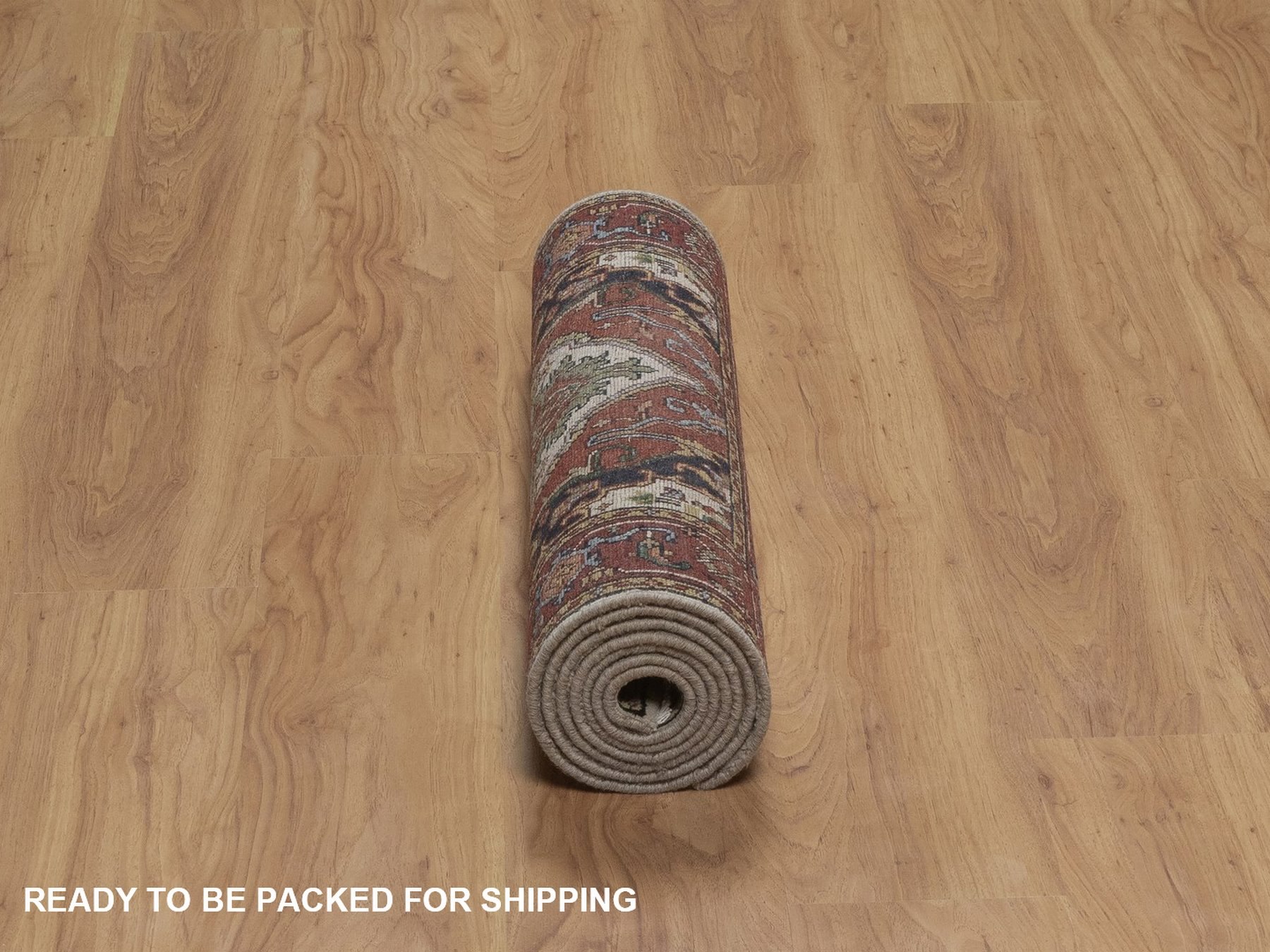2'6"x8' Chiffon White, Antiqued Fine Heriz Re-Creation, Medallions Design, Hand Knotted, Hand Spun New Zealand Wool, Soft Pile, Vegetable Dyes, Runner, Oriental Rug HR92767 - Image 6