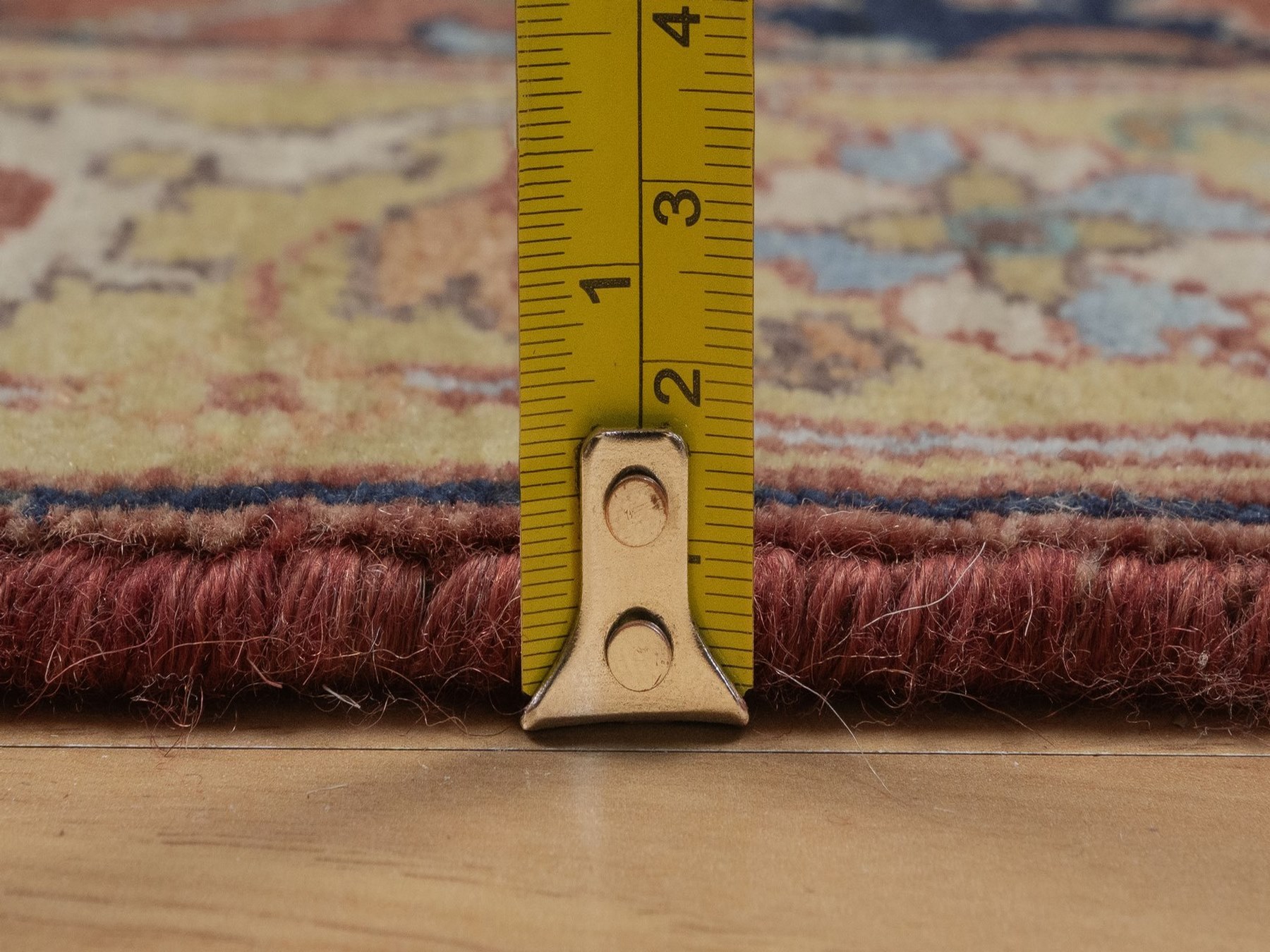 2'5"x8' Auburn Red, Antiqued Fine Heriz Re-Creation, All Over Design, Hand Knotted, Hand Spun New Zealand Wool, Soft Pile, Vegetable Dyes, Narrow Runner, Oriental Rug HR92769 - Image 7