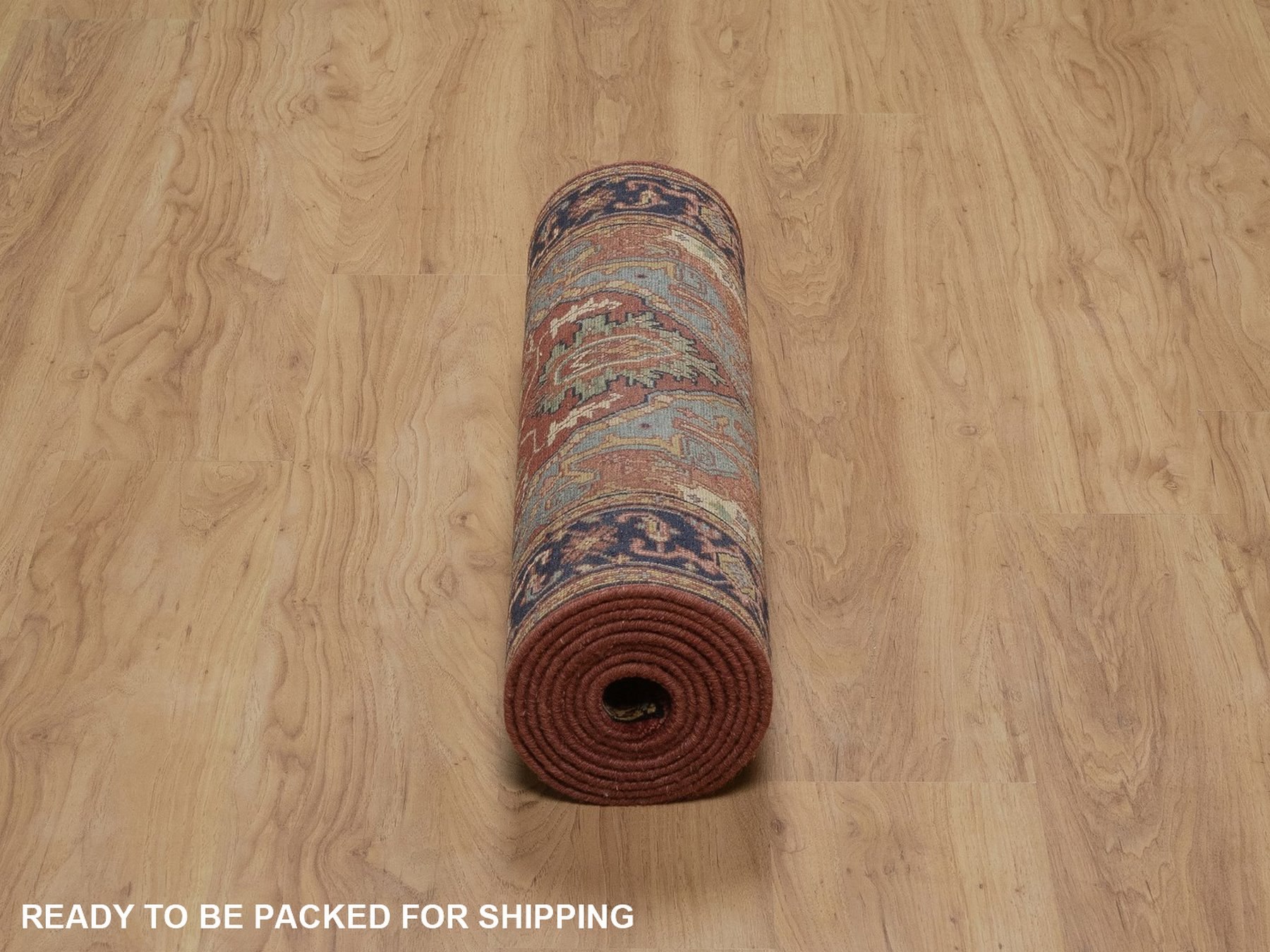 2'6"x10'2" Barn Red, Antiqued Fine Heriz Re-Creation, Medallions Design, Hand Knotted, Hand Spun New Zealand Wool, Denser Weave, Soft Pile, Vegetable Dyes, Runner, Oriental Rug HR92776 - Image 6
