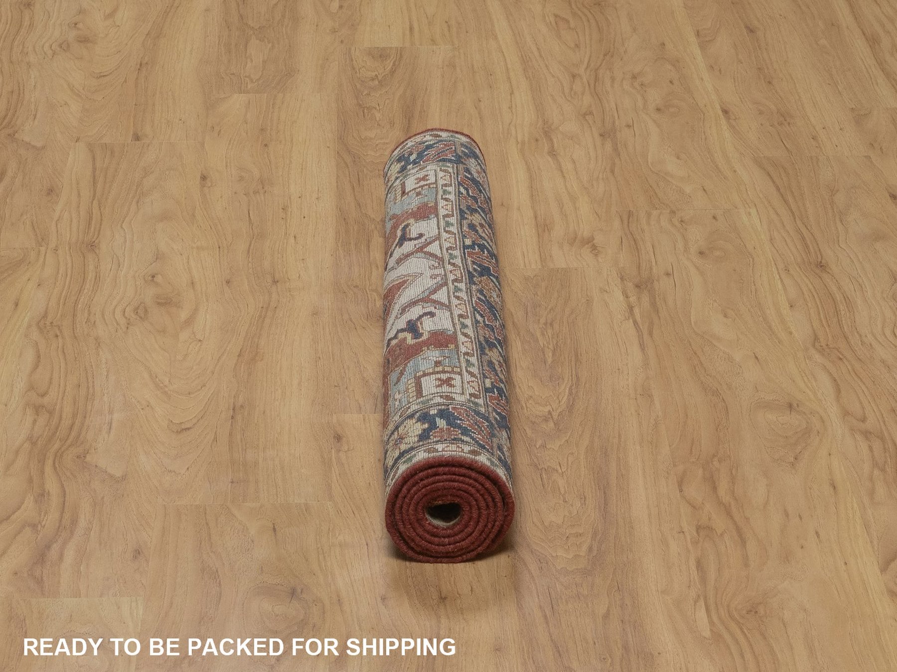 3'1"x5'2" Auburn Red, Antiqued Fine Heriz Re-Creation, Medallion Design, Hand Knotted, Hand Spun New Zealand Wool, Vegetable Dyes, Soft Pile, Denser Weave, Oriental Rug HR92778 - Image 6