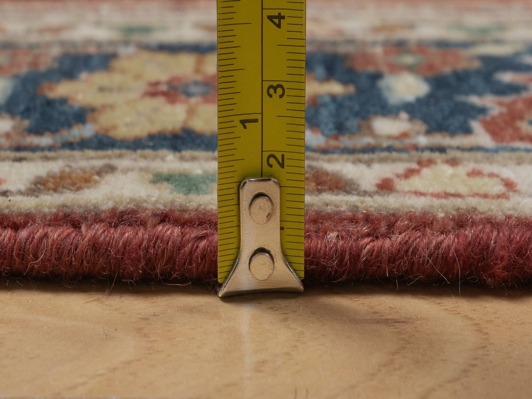 3'1"x5'2" Auburn Red, Antiqued Fine Heriz Re-Creation, Medallion Design, Hand Knotted, Hand Spun New Zealand Wool, Vegetable Dyes, Soft Pile, Denser Weave, Oriental Rug HR92778 - Image 7