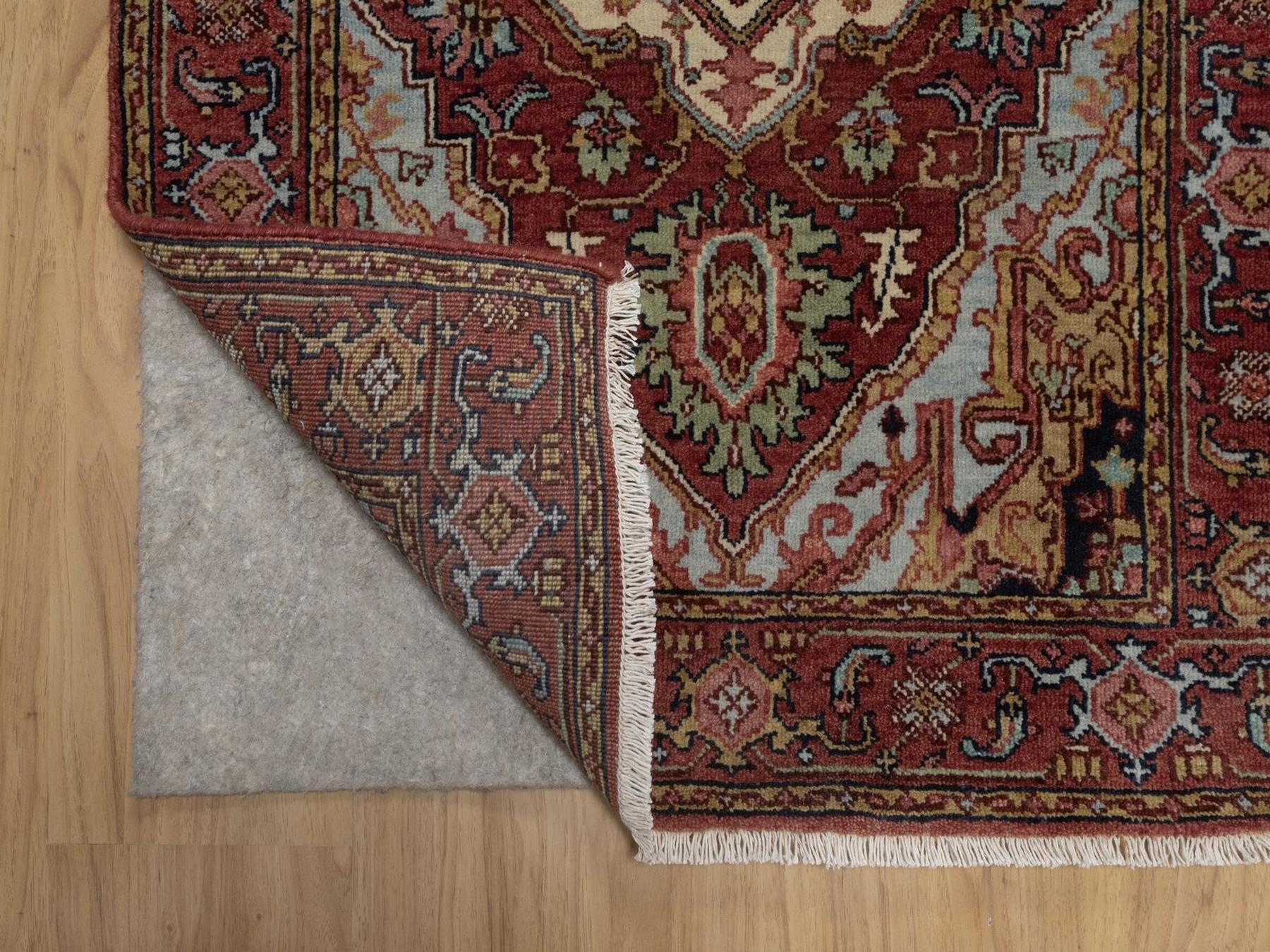 2'7"x20' Brick Red, Antiqued Fine Heriz Re-Creation, Medallions Design, Hand Knotted, Hand Spun New Zealand Wool, Denser Weave, Vegetable Dyes, XL Runner, Oriental Rug HR92787 - Image 3