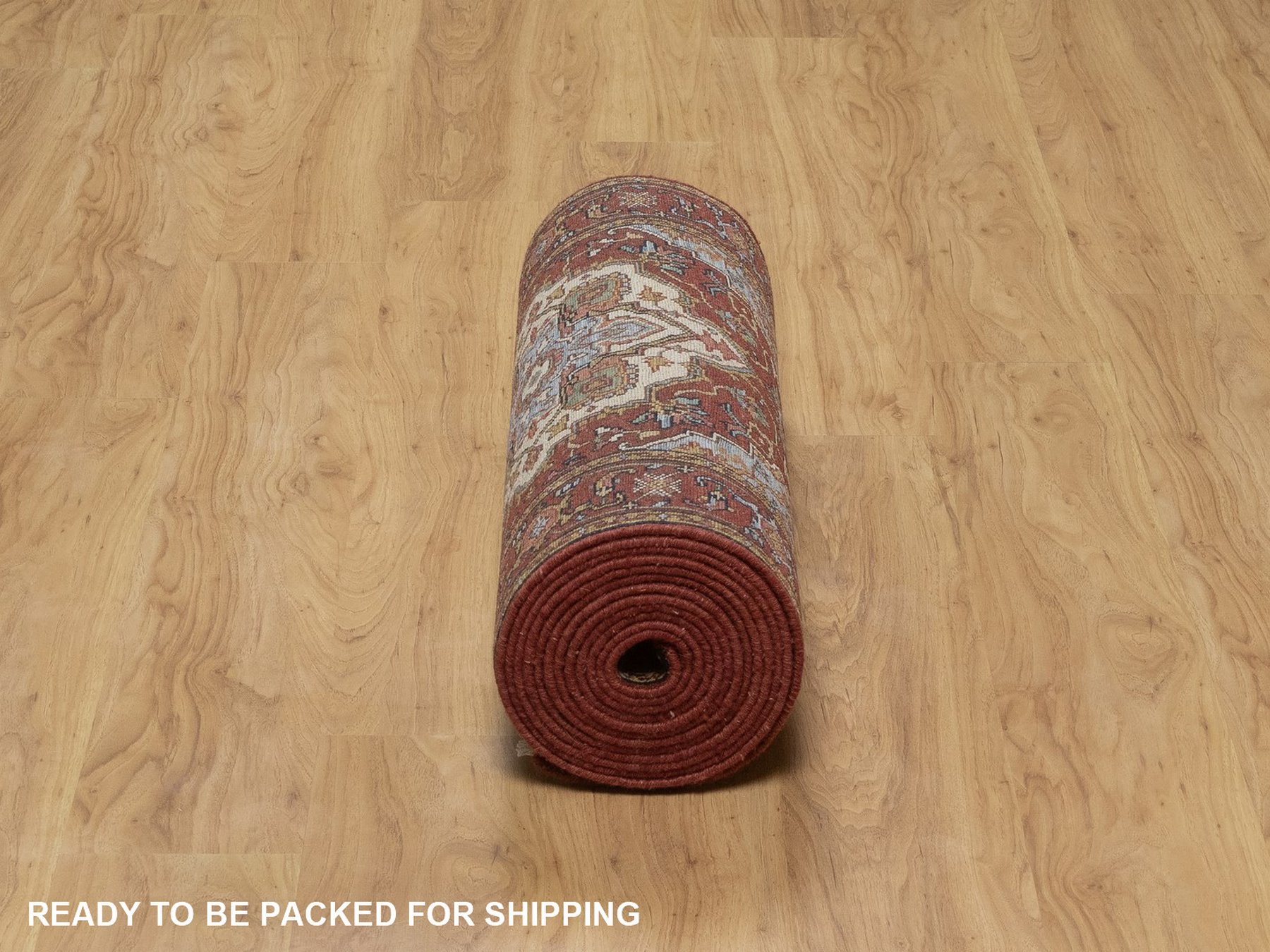 2'7"x20' Brick Red, Antiqued Fine Heriz Re-Creation, Medallions Design, Hand Knotted, Hand Spun New Zealand Wool, Denser Weave, Vegetable Dyes, XL Runner, Oriental Rug HR92787 - Image 6