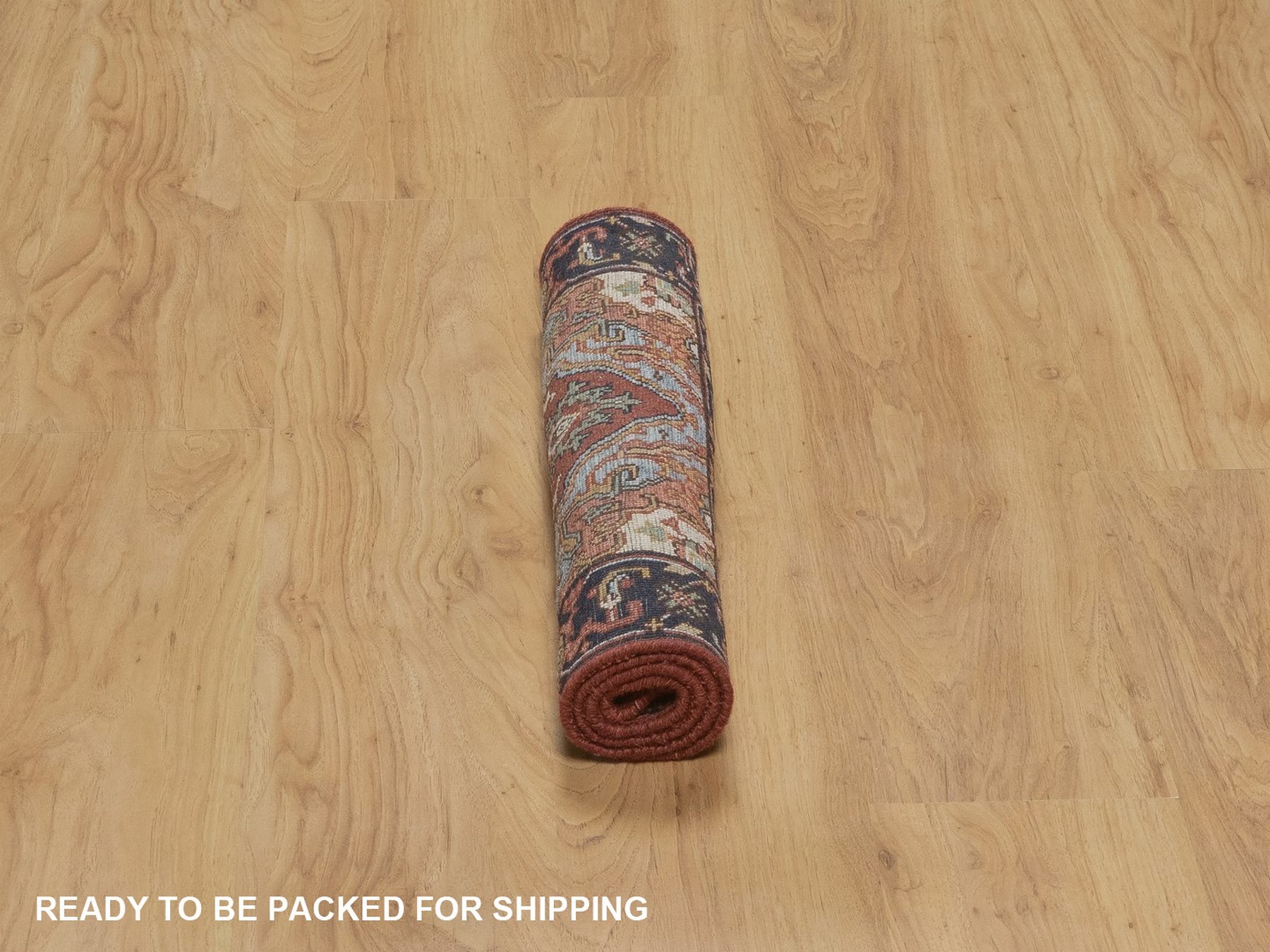 2'x3' Barn Red, Antiqued Fine Heriz Re-Creation, Medallion Design, Hand Knotted, Hand Spun New Zealand Wool, Soft Pile, Denser Weave, Vegetable Dyes, Sample, Mat, Oriental Rug HR92790 - Image 6