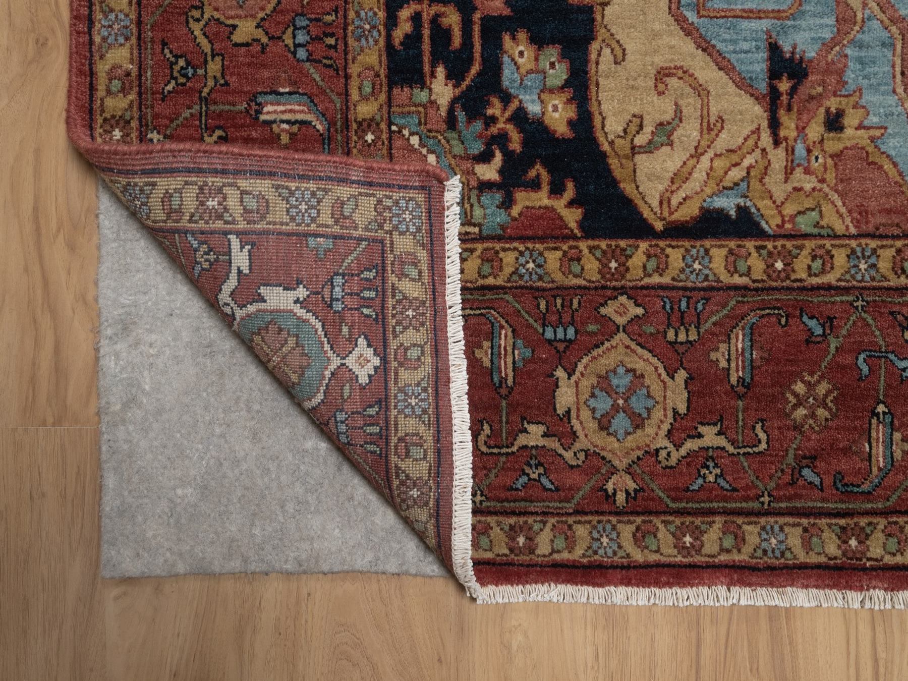 8'2"x10'1" Brick Red, Antiqued Fine Heriz Re-Creation with Medallion Design, Hand Knotted, Hand Spun New Zealand Wool, Denser Weave, Vegetable Dyes, Oriental Rug HR92810 - Image 4