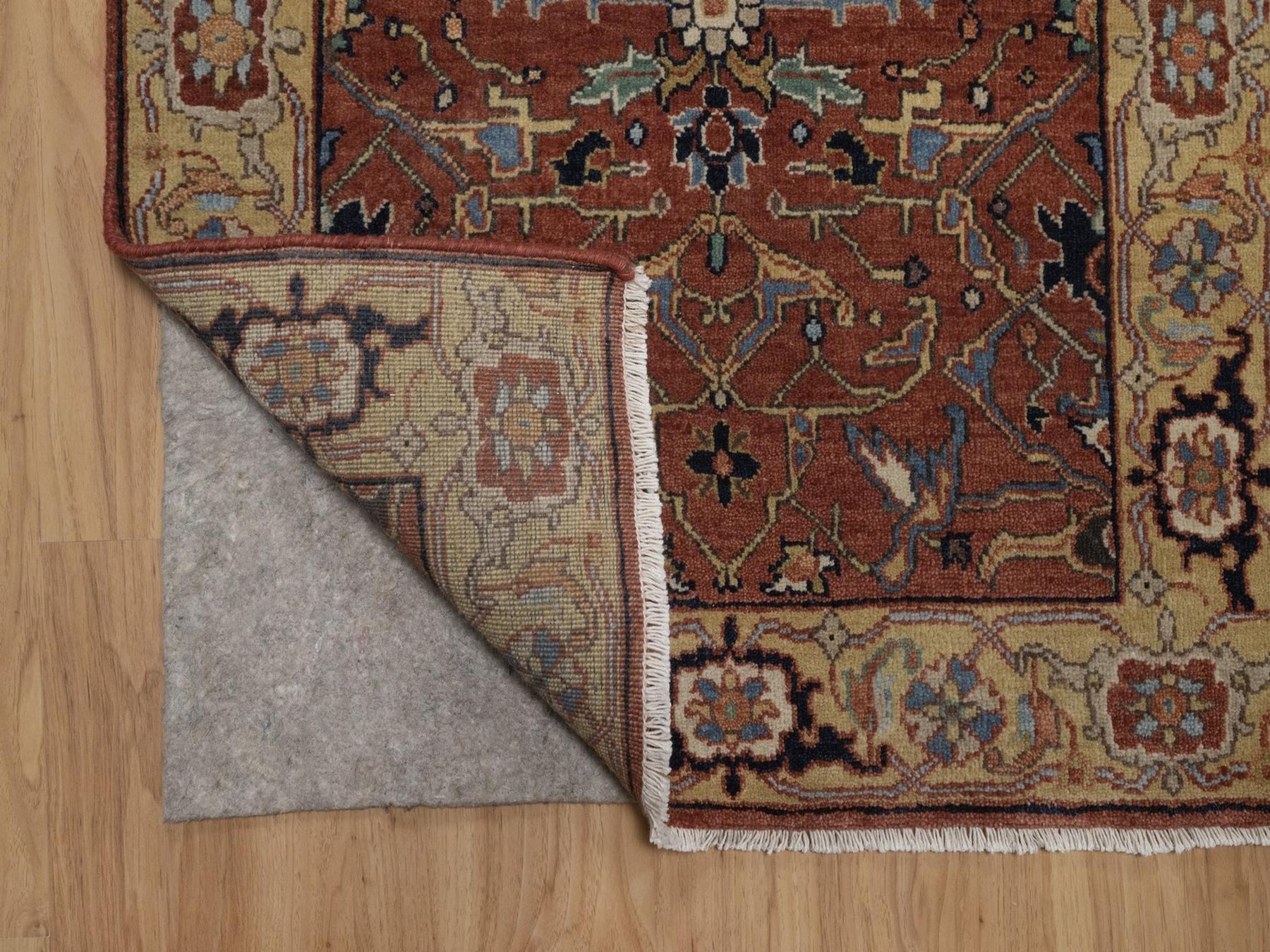 2'7"x23'9" Auburn Red, Antiqued Fine Heriz Re-Creation, All Over Design, Hand Knotted, Hand Spun New Zealand Wool, Soft Pile, Vegetable Dyes, XL Runner, Oriental Rug HR92828 - Image 3