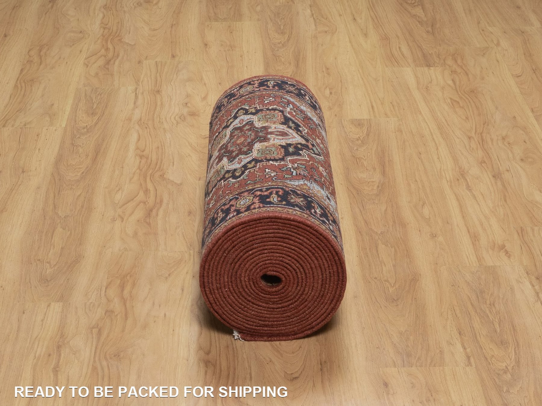 2'7"x27'8" Barn Red, Antiqued Fine Heriz Re-Creation, Medallions Design, Hand Knotted, Hand Spun New Zealand Wool, Denser Weave, Soft Pile, Vegetable Dyes, XL Runner, Oriental Rug HR92829 - Image 6