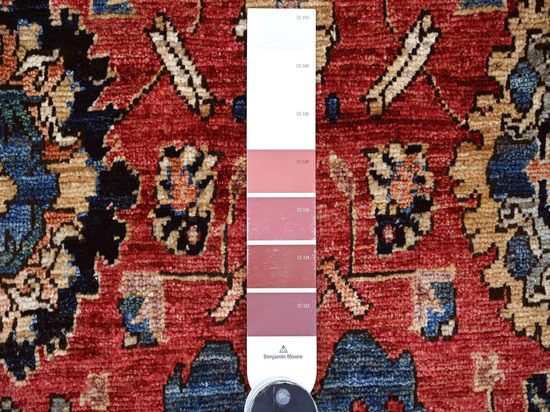 6'x9' Imperial Red, Aryana Grade, Northwest Persian with All Over Design, Vegetable Dyes, Soft Pile, Hand Knotted, High Mountain Wool, Densely Woven, Oriental Rug HR21146 - Image 3