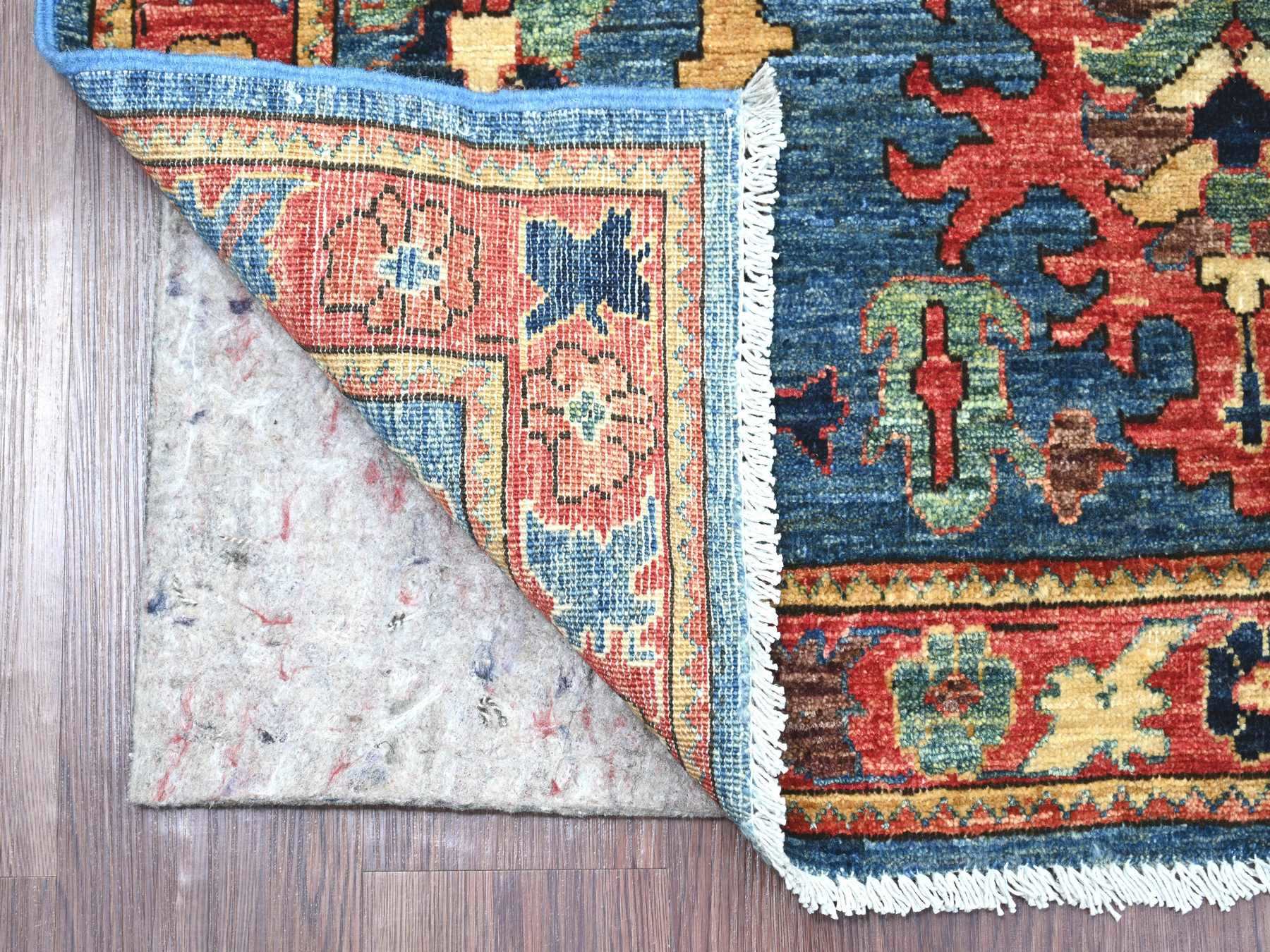 4'x10' Marlin Blue, Heriz All Over Design, Aryana Collection, High Mountain Wool, Hand Knotted, Soft Pile, Densely Woven, Vegetable Dyes, Wide Runner, Oriental Rug HR22252 - Image 2