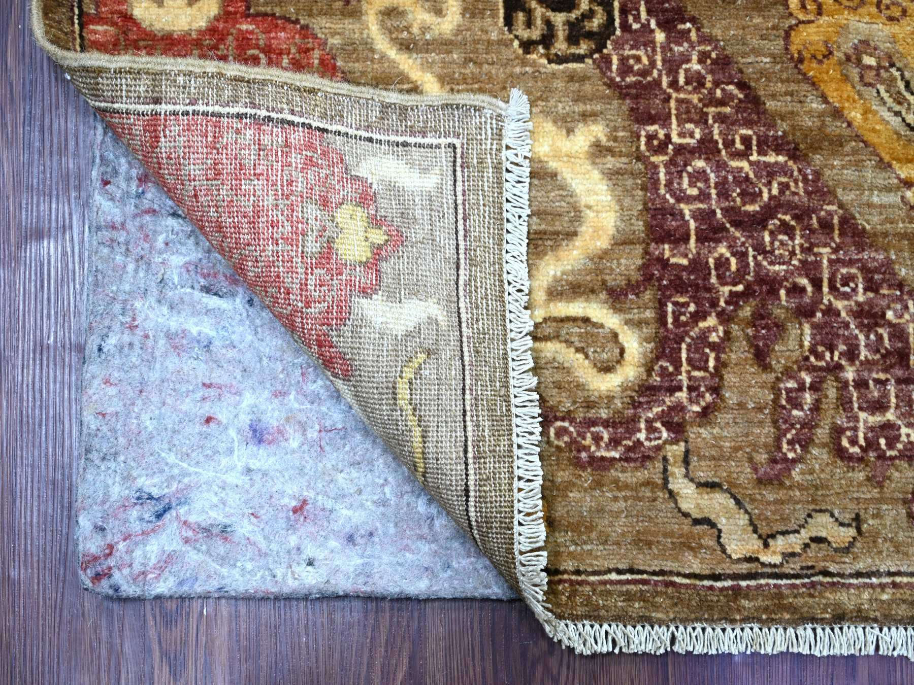8'3"x9'9" Walnut Brown, Bijar Garus Design, Aryana Grade, Vegetable Dyes, High Mountain Wool, Hand Knotted, Densely Woven, Oriental Rug HR23897 - Image 4