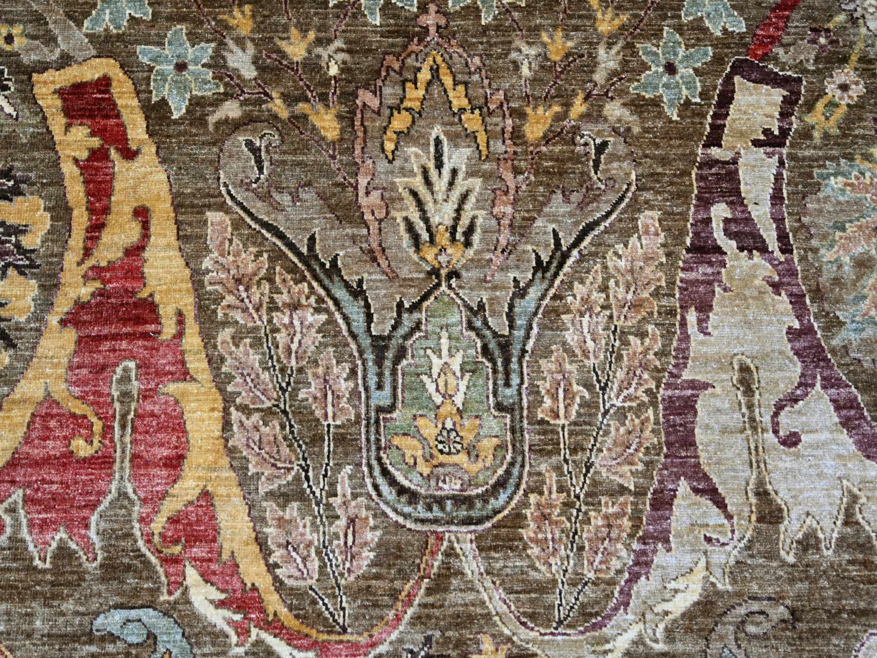 8'3"x9'9" Walnut Brown, Bijar Garus Design, Aryana Grade, Vegetable Dyes, High Mountain Wool, Hand Knotted, Densely Woven, Oriental Rug HR23897 - Image 8