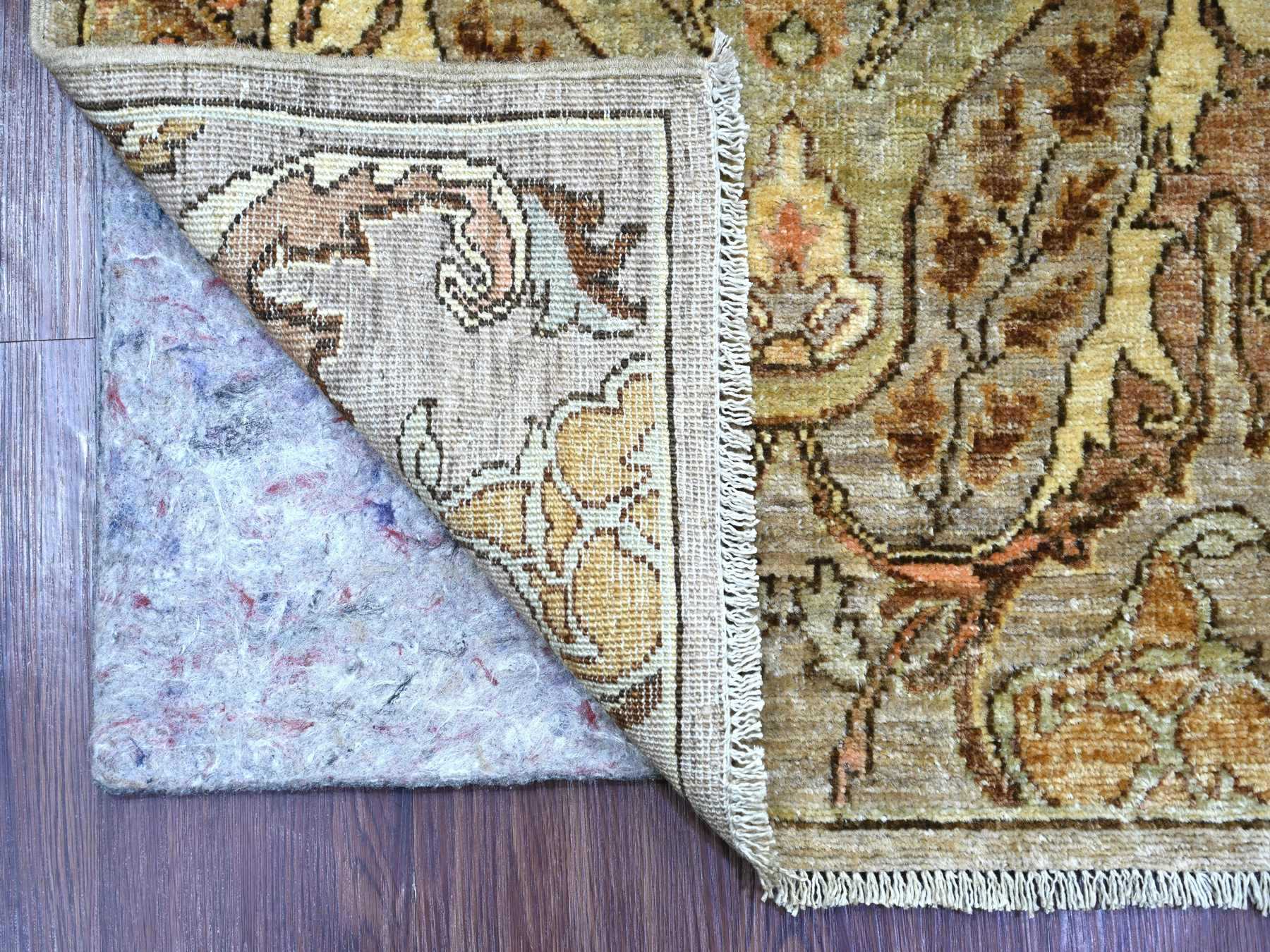 2'5"x6' Stone Gray, Bijar Garus Design, Aryana Grade, Vegetable Dyes, High Mountain Wool, Hand Knotted, Runner, Oriental Rug HR23901 - Image 2