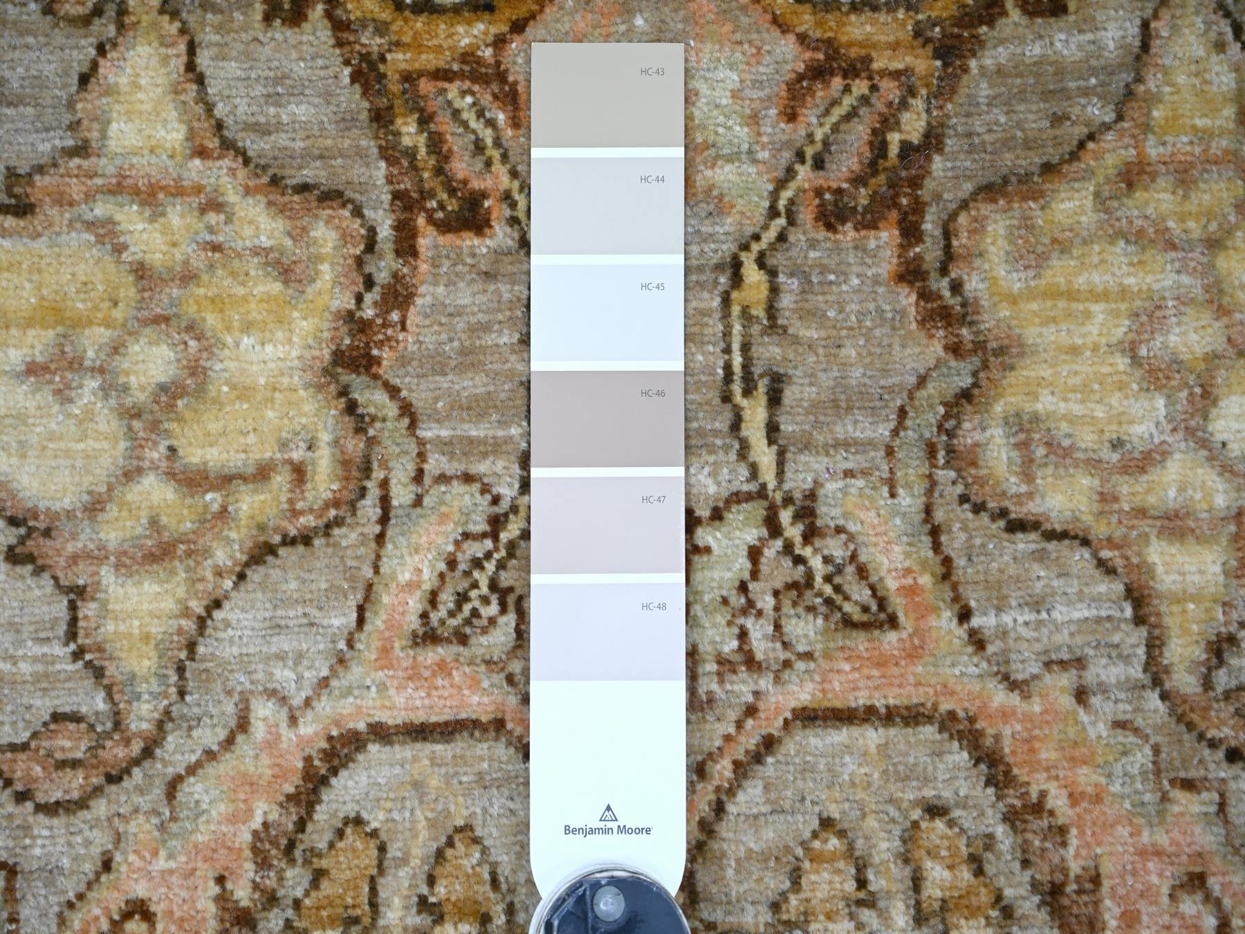 2'5"x6' Stone Gray, Bijar Garus Design, Aryana Grade, Vegetable Dyes, High Mountain Wool, Hand Knotted, Runner, Oriental Rug HR23901 - Image 3