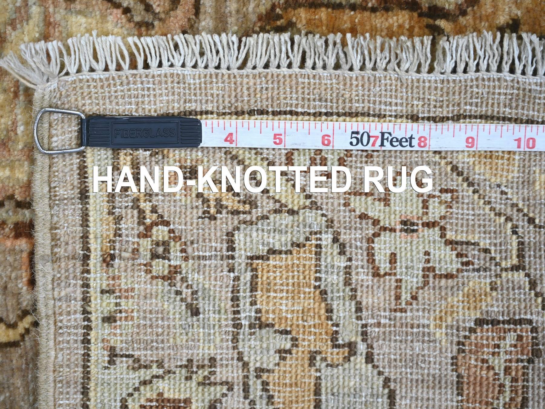 2'5"x6' Stone Gray, Bijar Garus Design, Aryana Grade, Vegetable Dyes, High Mountain Wool, Hand Knotted, Runner, Oriental Rug HR23901 - Image 6