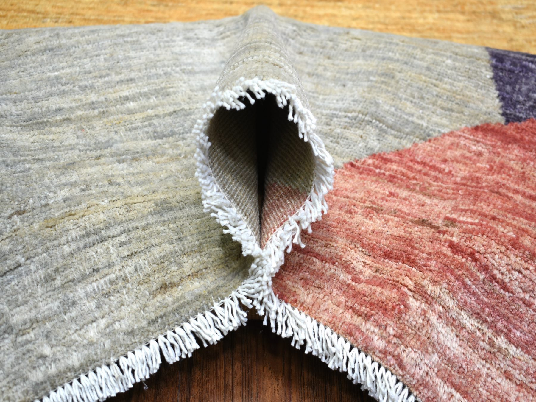 9'1"x12' Colorful, The Circles, Densely Woven, Hand Knotted, Natural Dyes, Soft and Shiny Wool Oriental Rug HR72262 - Image 5