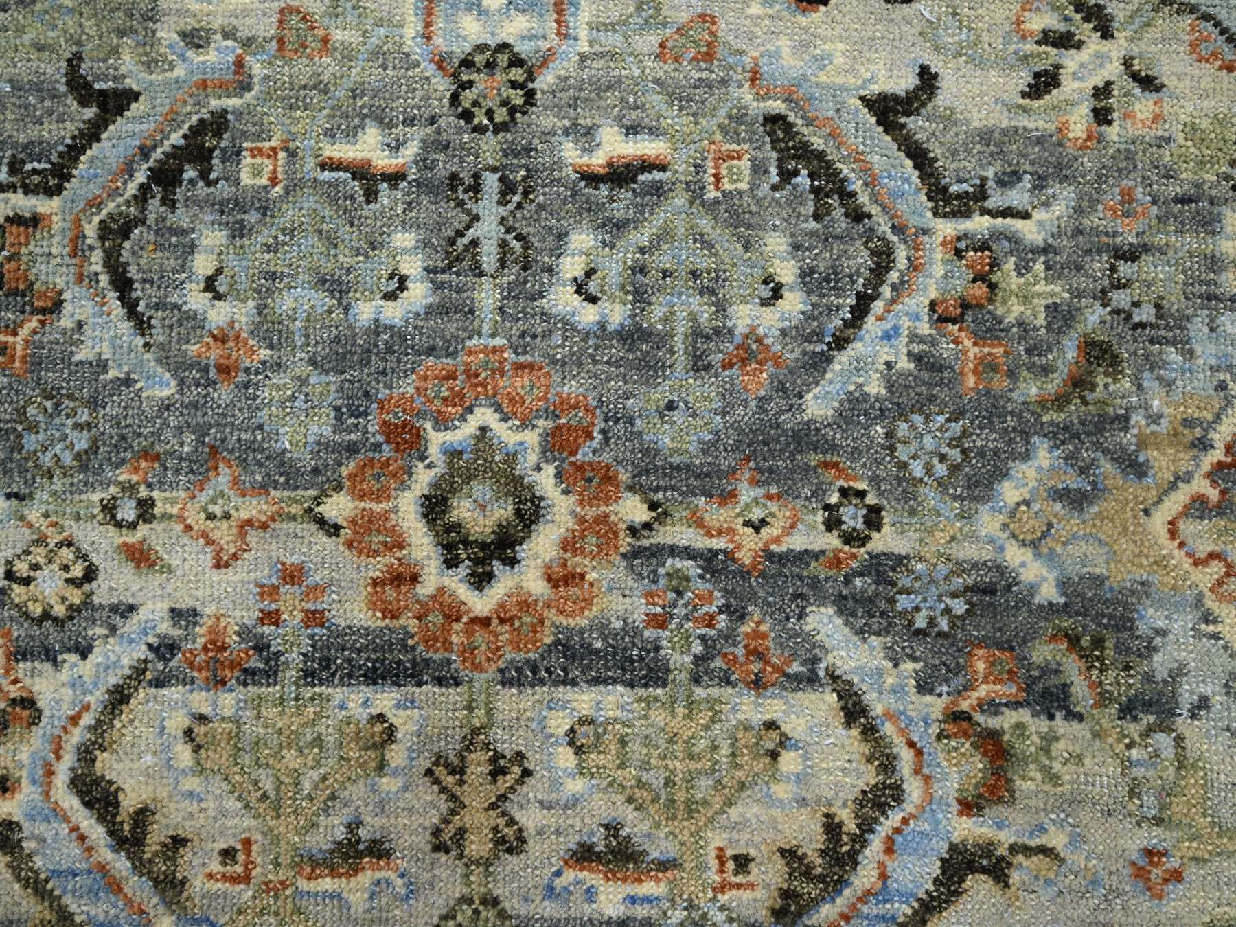 9'x12' Shades of Gray, Abrash Persian Design, 100% Pure Wool, Zero Pile, Shaved Low, Hand Knotted Oriental Rug HR75493 - Image 8