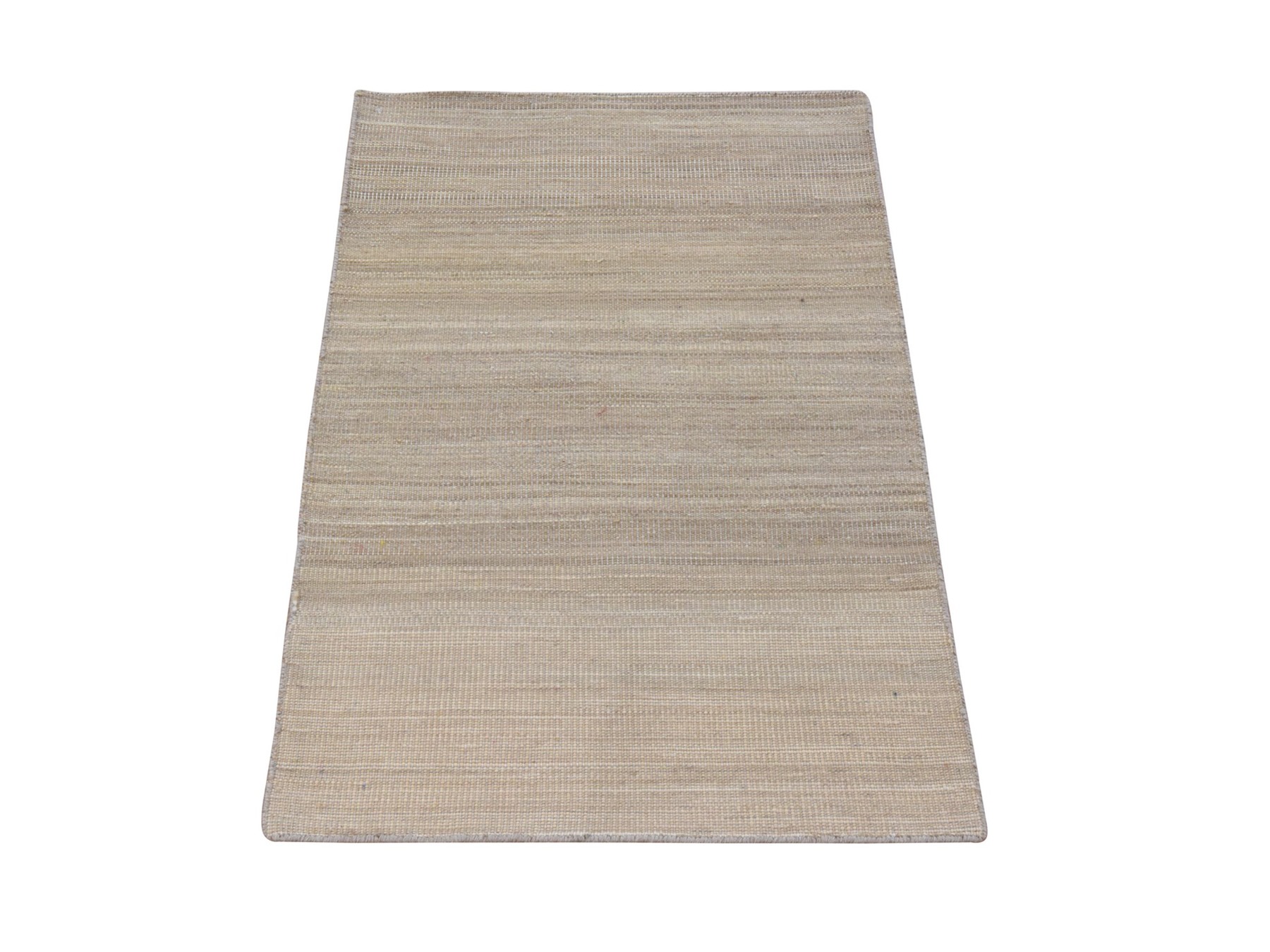 2'x3' Khaki Brown, Double Ply Plain Field Design, Flat Weave, Hand Woven, 100% Wool, Textured, Mat, Sample, Oriental Rug HR25006