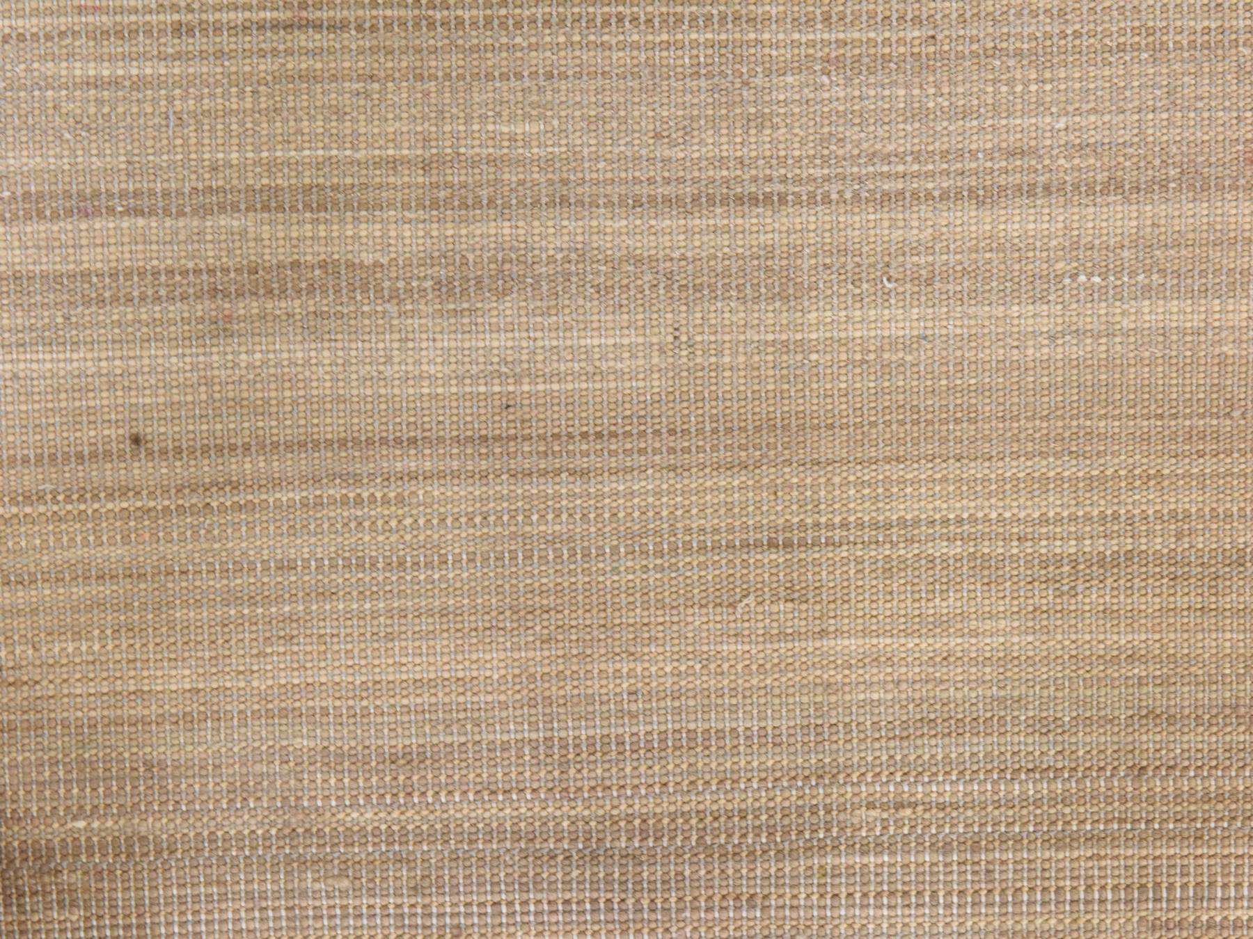 2'x3' Khaki Brown, Double Ply Plain Field Design, Flat Weave, Hand Woven, 100% Wool, Textured, Mat, Sample, Oriental Rug HR25006 - Image 3