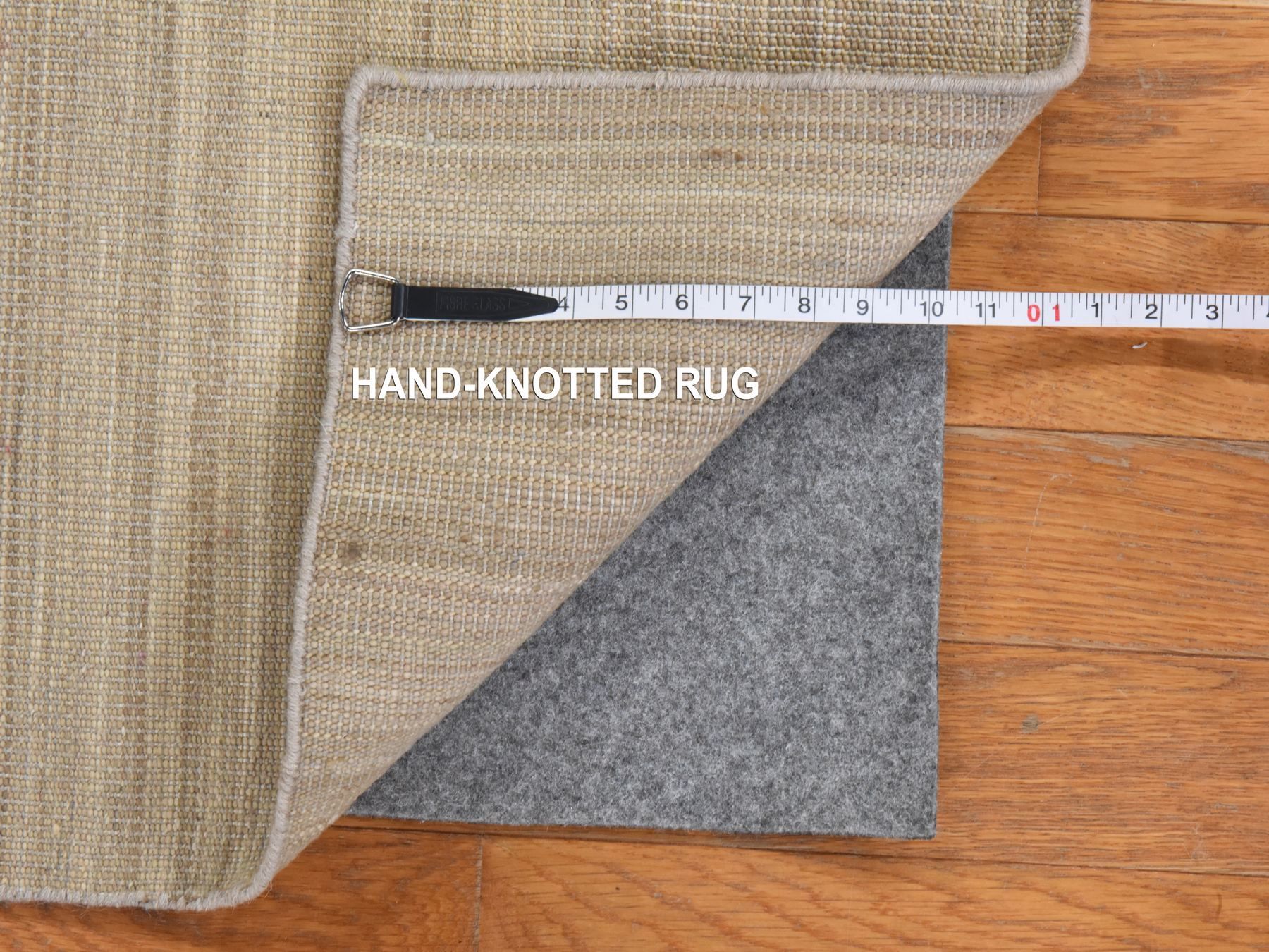 2'x3' Khaki Brown, Double Ply Plain Field Design, Flat Weave, Hand Woven, 100% Wool, Textured, Mat, Sample, Oriental Rug HR25006 - Image 5