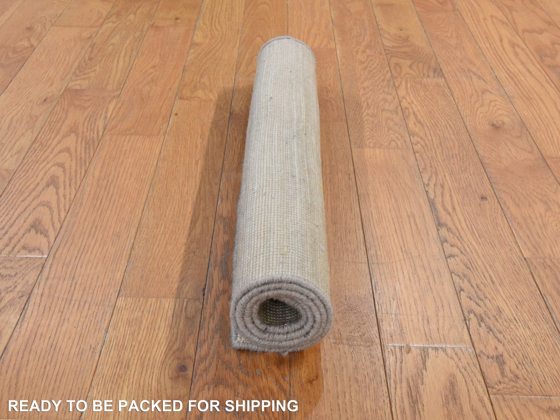 2'x3' Khaki Brown, Double Ply Plain Field Design, Flat Weave, Hand Woven, 100% Wool, Textured, Mat, Sample, Oriental Rug HR25006 - Image 7