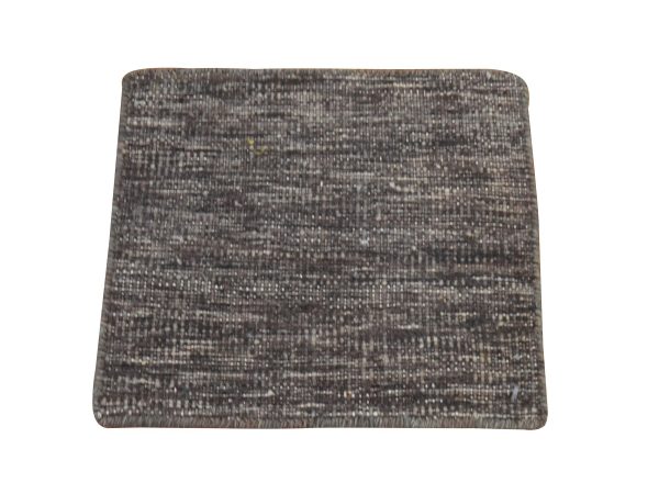 1'x1' Coffee Brown, Double Wefted Durie Kilim, Flat Weave, Hand Woven, 100% Wool, Sample, Mat, Square, Oriental Rug HR25008