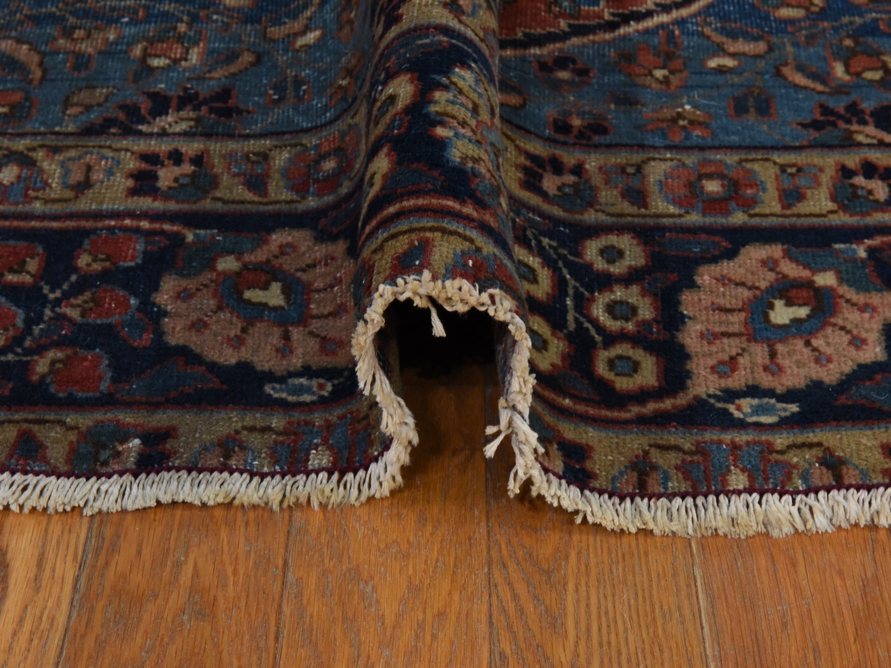 8'x10'3" Cinnamon Red, Antique Persian Tabriz with Flower Medallion, Even Wear, Clean, Sides and Ends Professionally Secured, 100% Wool, Hand Knotted, Oriental Rug HR78974 - Image 9