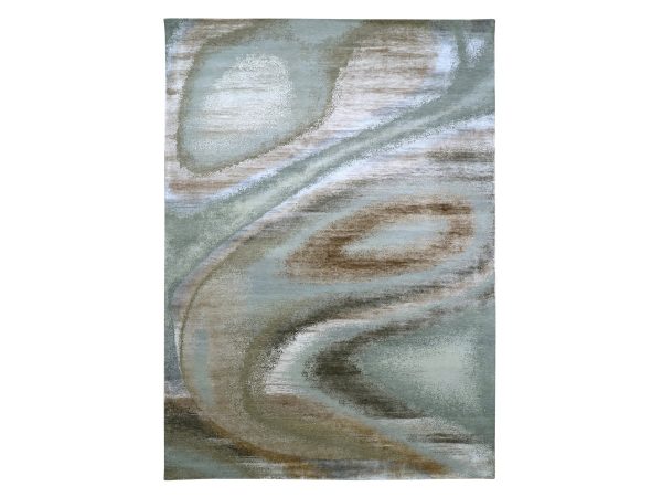9'x12'5" Thrush Brown with Light Green, Modern Design, Hand Knotted, 100% Wool, Densely Woven, Oriental Rug HR83277