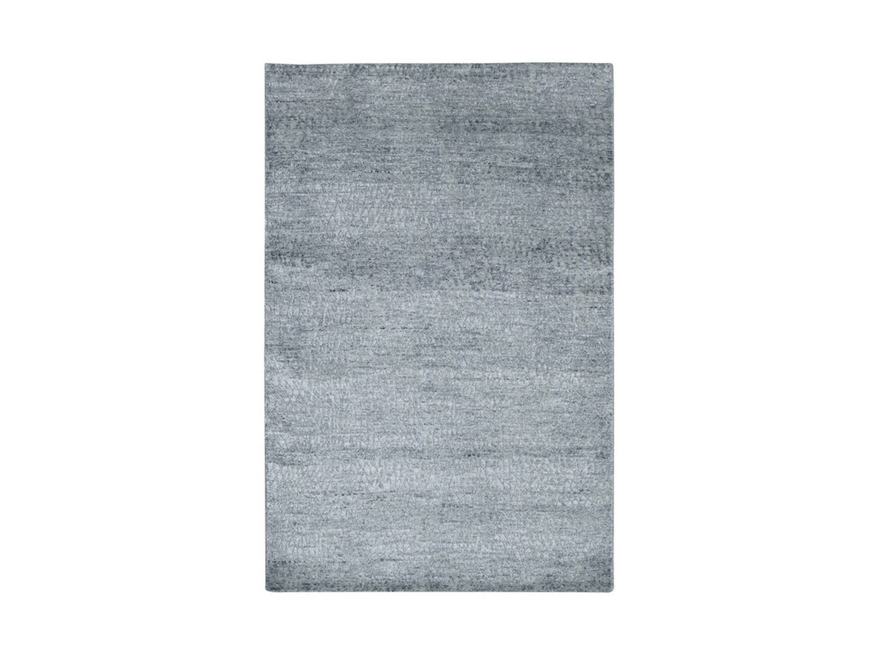 4'x6' Flannel Gray, Hand Knotted, Contemporary Design, Densely Woven, Persian Knot, Silk with Textured Wool Pile, Tone on Tone, Oriental Rug HR83336