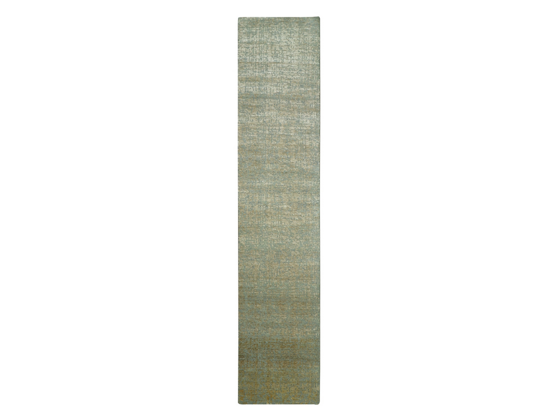 2'6"x12'2" Sand Brown, Contemporary Design, Hand Knotted, Densely Woven, Persian Knot, Silk with Textured Wool Pile, Tone on Tone, Runner, Oriental Rug HR83348