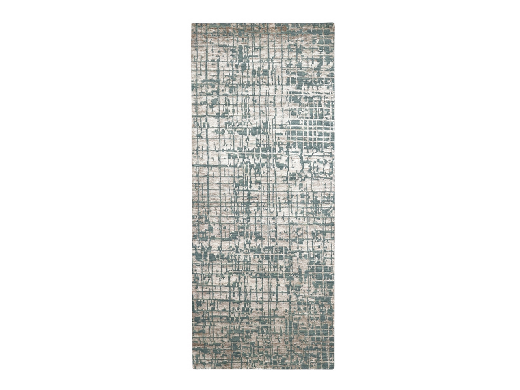 2'6"x6'2" Whisper Pink, Contemporary Design, Hand Knotted, Densely Woven, Persian Knot, Silk with Textured Wool Pile, Tone on Tone, Runner, Oriental Rug HR83356
