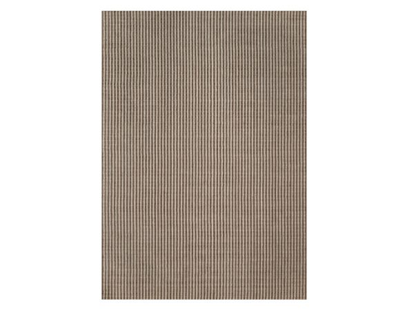 12'x18'3" Tan and Chocolate Brown, Vertical Stripes Design with Salt and Pepper Effect, Hand Loomed, Undyed Natural Wool, XL, Oversized, Oriental Rug HR92867