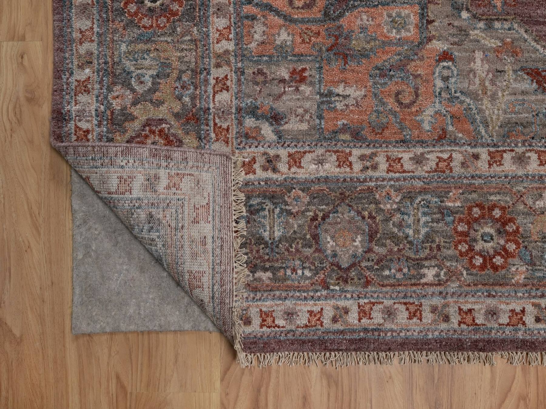 8'x10' Wine Red, Heriz Revival with Large Medallion, Vegetable Dyes, Hand Knotted, Soft Wool, Thick and Plush, Oriental Rug HR92896 - Image 4