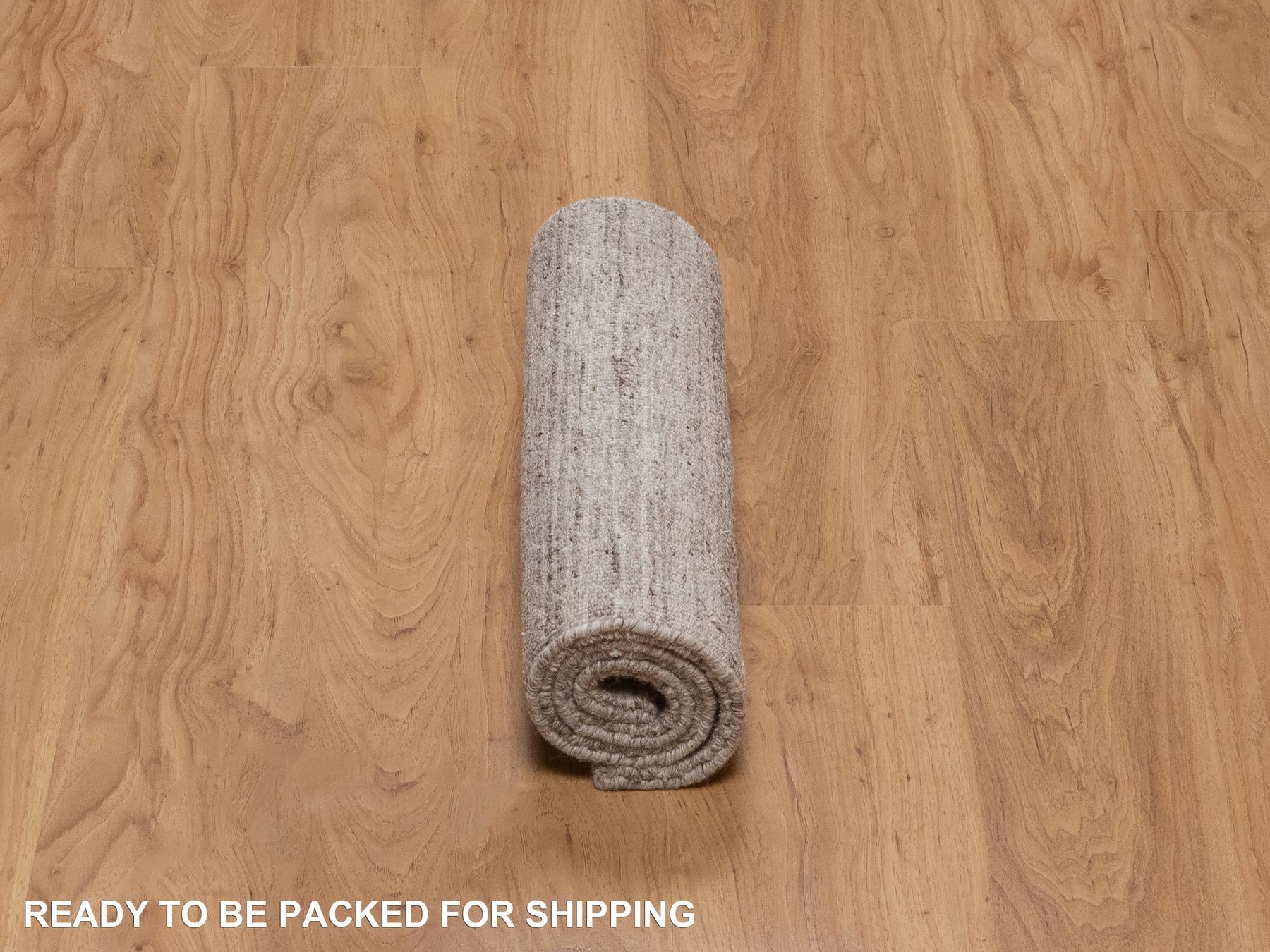 2'x3' French Oak Brown, Modern Plain Design, Textured, Hand Loomed, Natural Wool, Sample, Mat, Oriental Rug HR92900 - Image 6