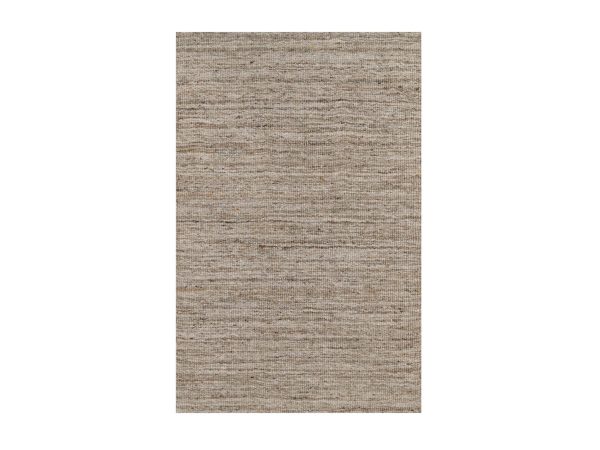 2'x3' Tan Brown, Modern Plain Design, Textured, Hand Loomed, Natural Wool, Mat, Sample, Oriental Rug HR92904