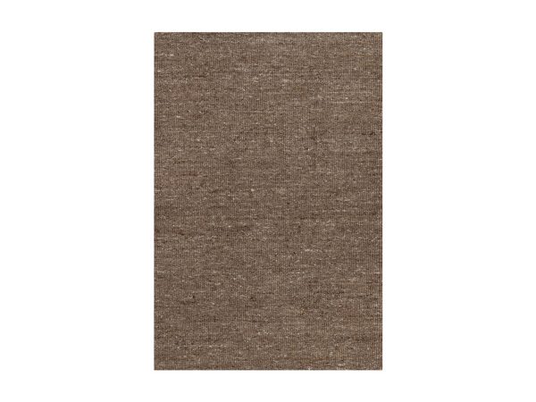 2'x3' Cedar Brown, Modern Plain Design, Textured, Hand Loomed, Natural Wool, Sample, Mat, Oriental Rug HR92906