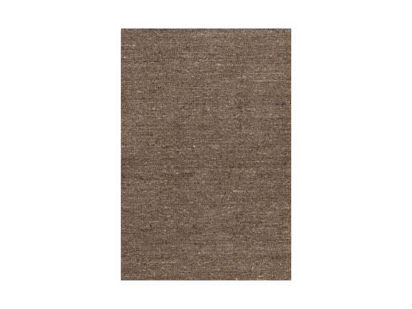2'x3' Cedar Brown, Modern Plain Design, Textured, Hand Loomed, Natural Wool, Sample, Mat, Oriental Rug HR92907