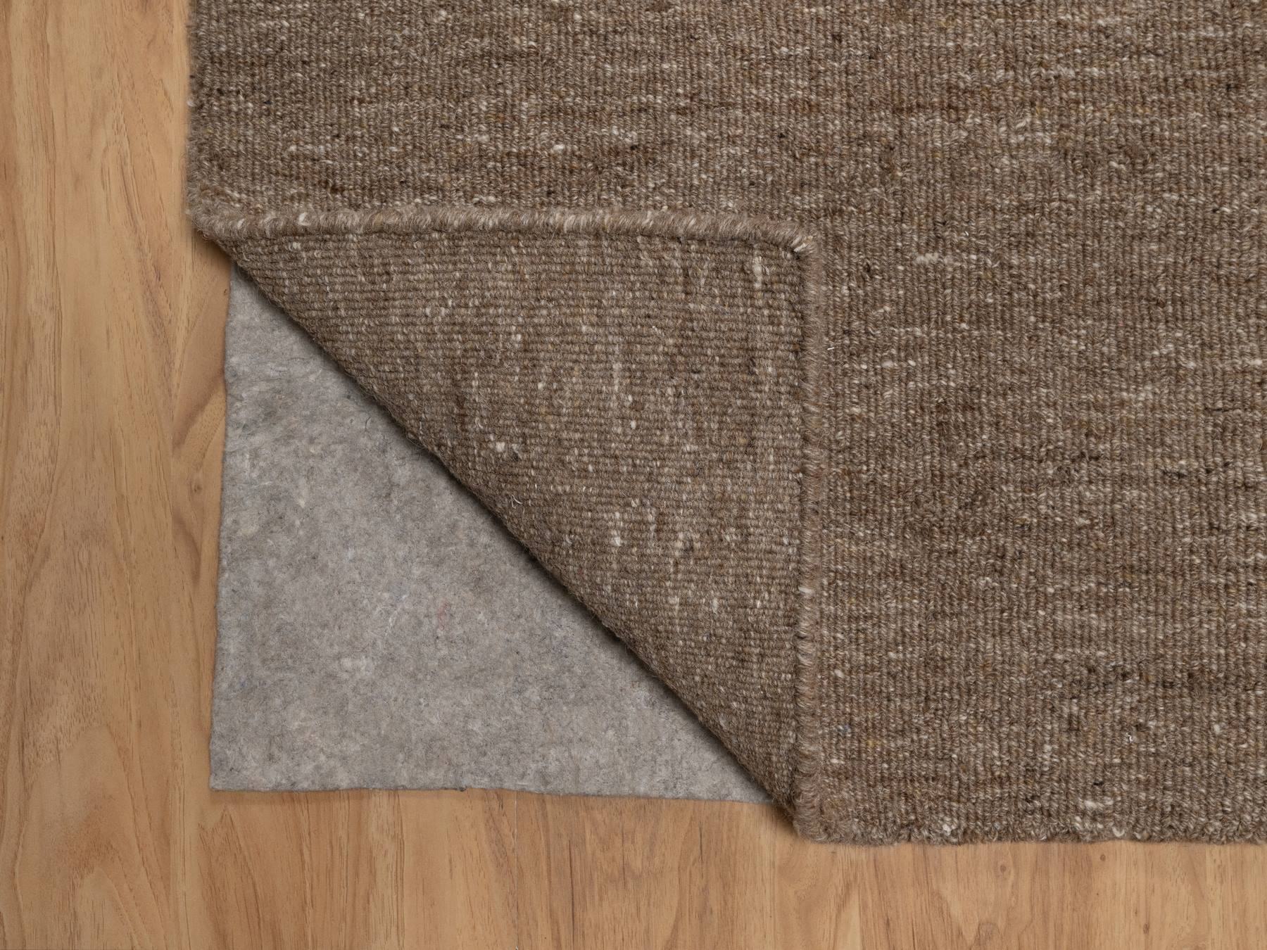 2'x3' Cedar Brown, Modern Plain Design, Textured, Hand Loomed, Natural Wool, Sample, Mat, Oriental Rug HR92907 - Image 3