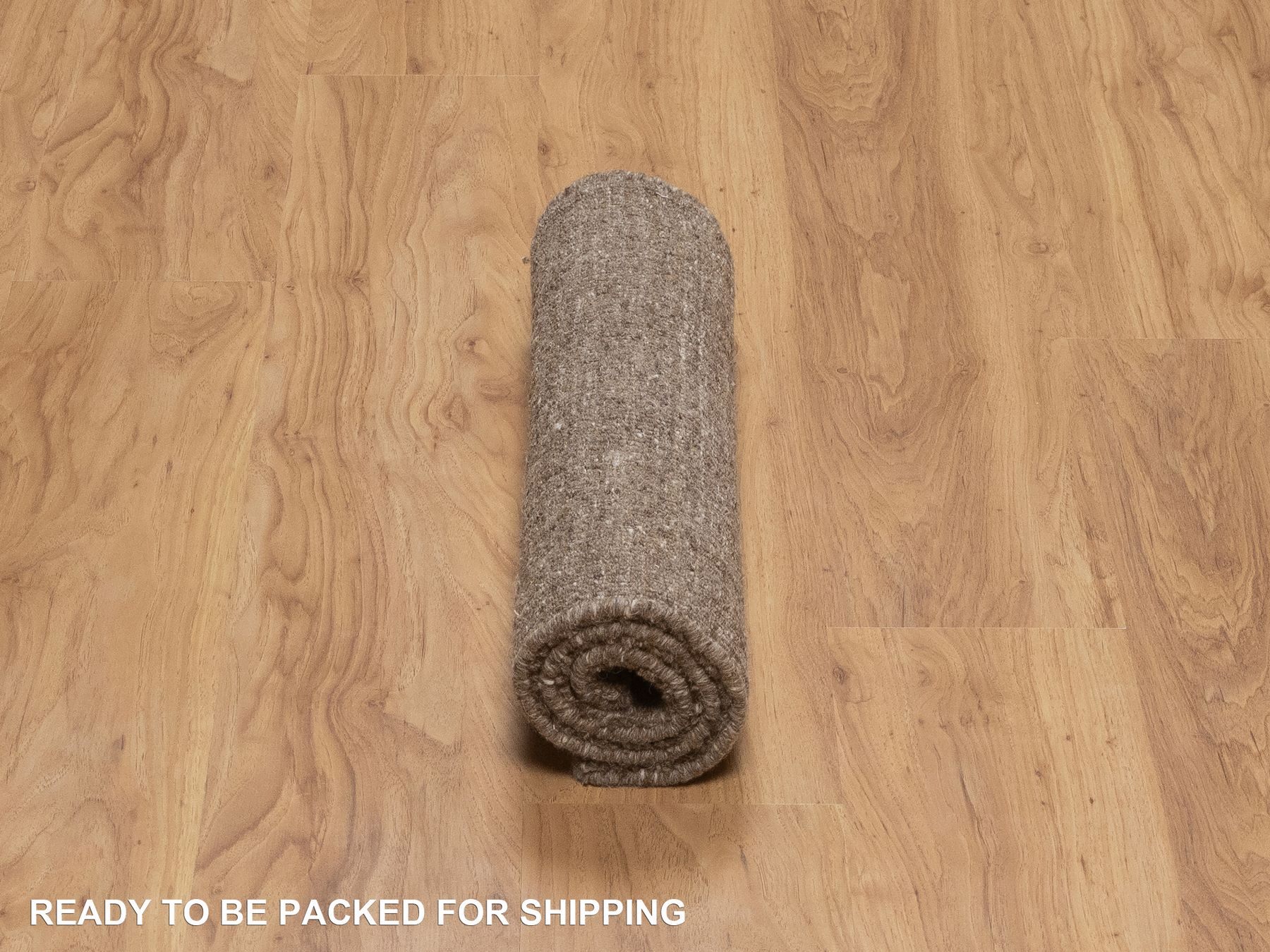 2'x3' Cedar Brown, Modern Plain Design, Textured, Hand Loomed, Natural Wool, Sample, Mat, Oriental Rug HR92907 - Image 6
