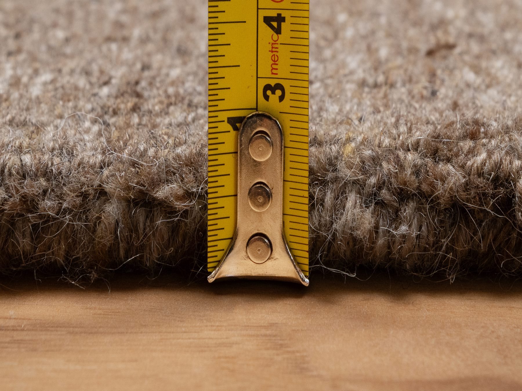 2'x3' Cedar Brown, Modern Plain Design, Textured, Hand Loomed, Natural Wool, Sample, Mat, Oriental Rug HR92907 - Image 7