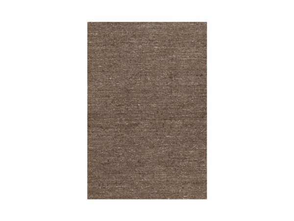 2'x3' Cedar Brown, Modern Plain Design, Textured, Hand Loomed, Natural Wool, Sample, Mat, Oriental Rug HR92908