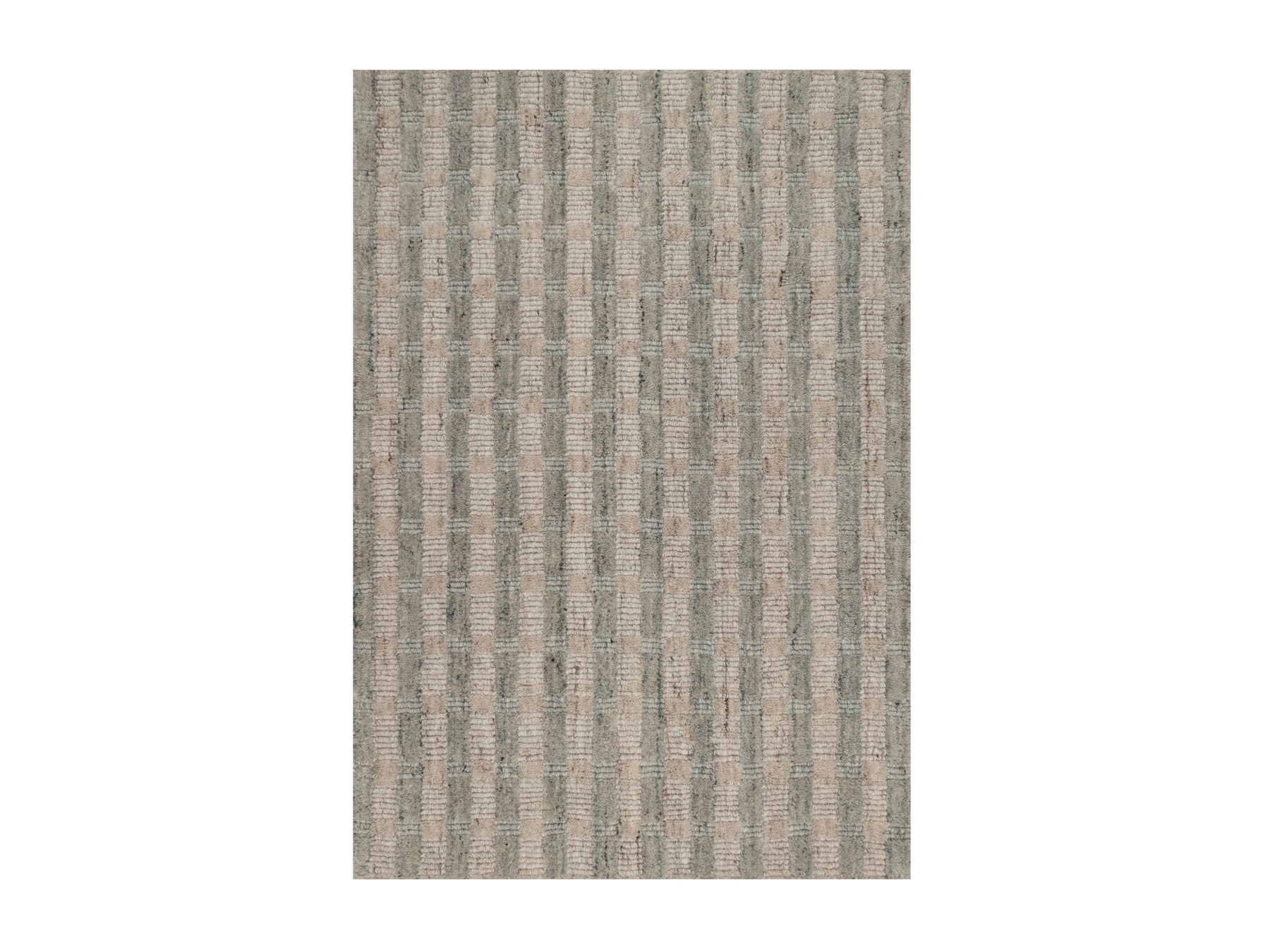 2'x3' Tan Brown and Gray, Vertical Stripes Design with Salt and Pepper Effect, Undyed Natural Wool, Hand Loomed, Sample, Mat, Oriental Rug HR92928