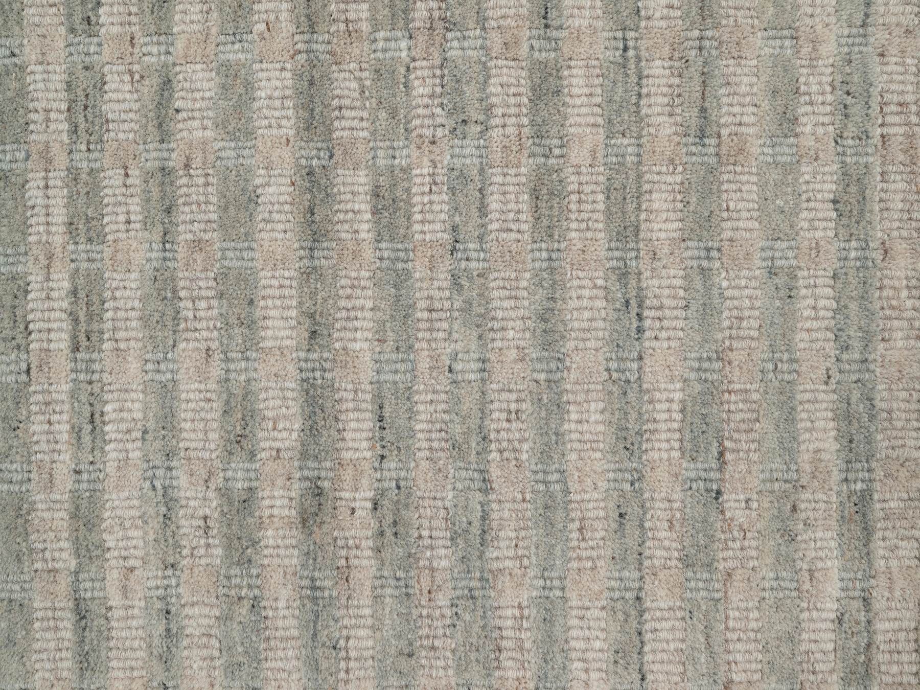 12'x15' Tan Brown and Gray, Vertical Stripes Design with Salt and Pepper Effect, Undyed Natural Wool, Hand Loomed, XL, Oversized, Oriental Rug HR92929 - Image 8