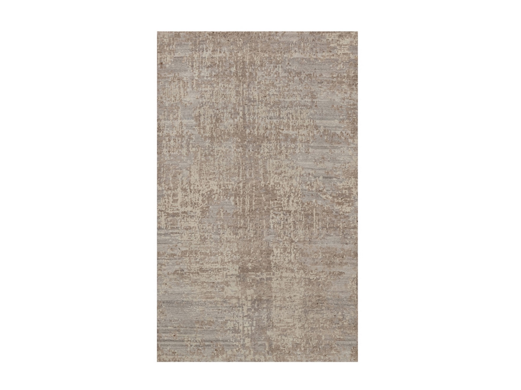 3'1"x5'2" Amphora Brown, Hand Knotted, Modern Erased Design, Hand Spun Undyed Natural Wool, Oriental Rug HR92952