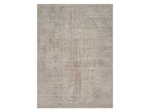 10'x14' Amphora Brown, Modern Erased Design, Hand Knotted, Hand Spun Undyed Natural Wool, Oriental Rug HR92968