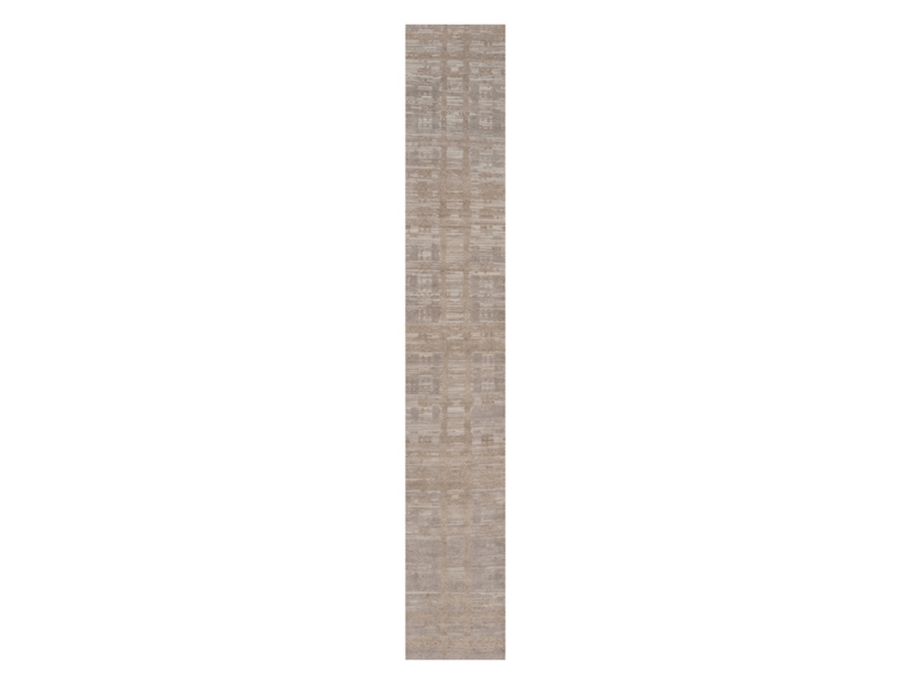 2'6"x16'2" Amphora Brown, Modern Criss Cross Erased Design, Hand Knotted, Hand Spun Undyed Natural Wool, XL Runner, Oriental Rug HR92972