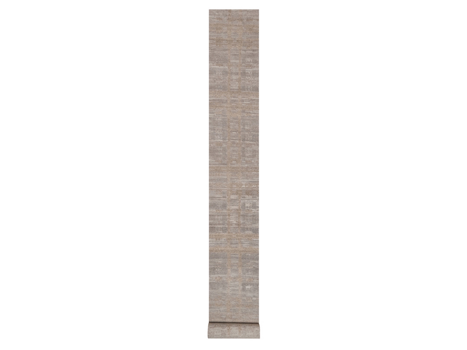 2'6"x24' Amphora Brown, Hand Knotted, Modern Criss Cross Erased Design, Hand Spun Undyed Natural Wool, Extra Long and Narrow Runner, Oriental Rug HR92973