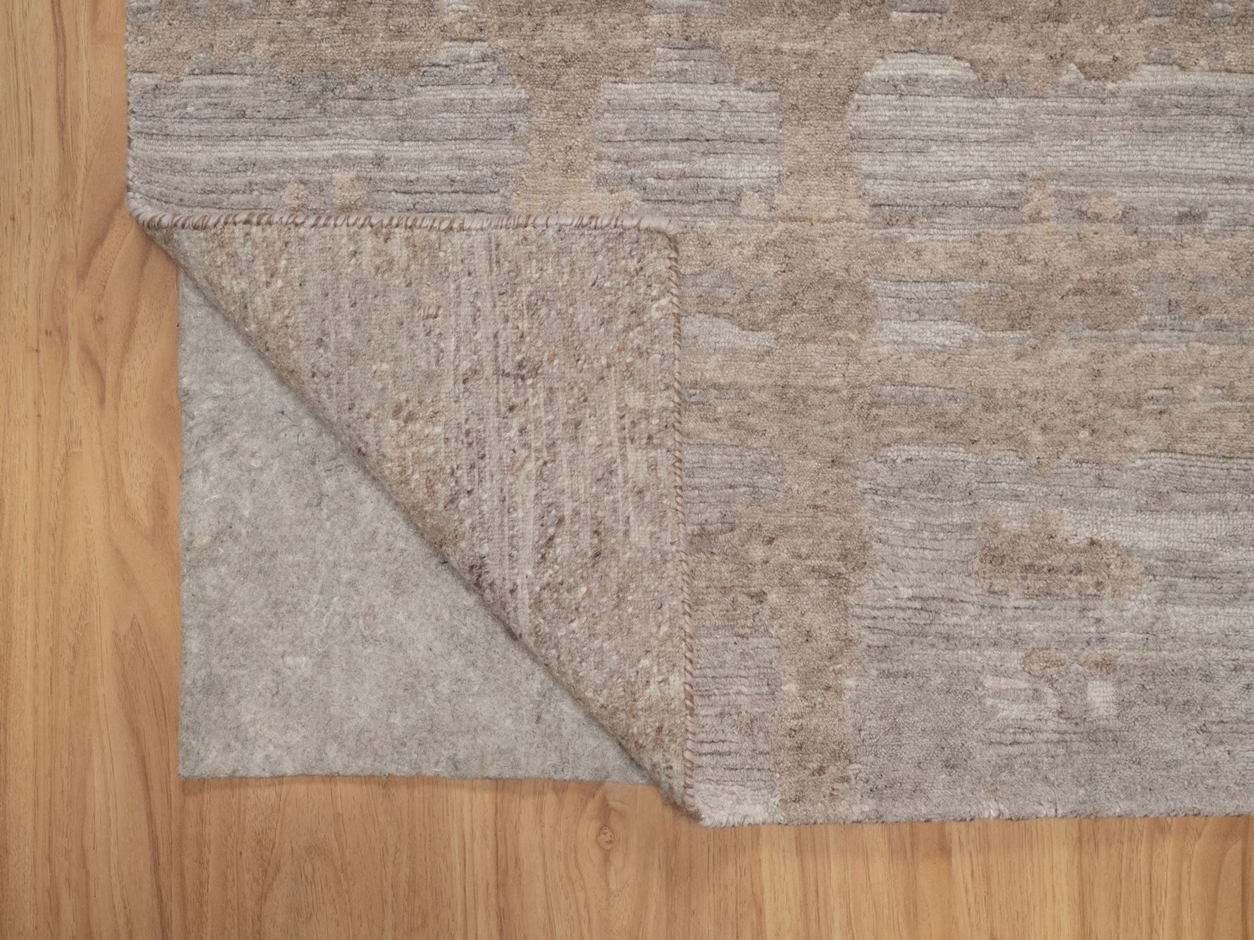 2'6"x24' Amphora Brown, Hand Knotted, Modern Criss Cross Erased Design, Hand Spun Undyed Natural Wool, Extra Long and Narrow Runner, Oriental Rug HR92973 - Image 3